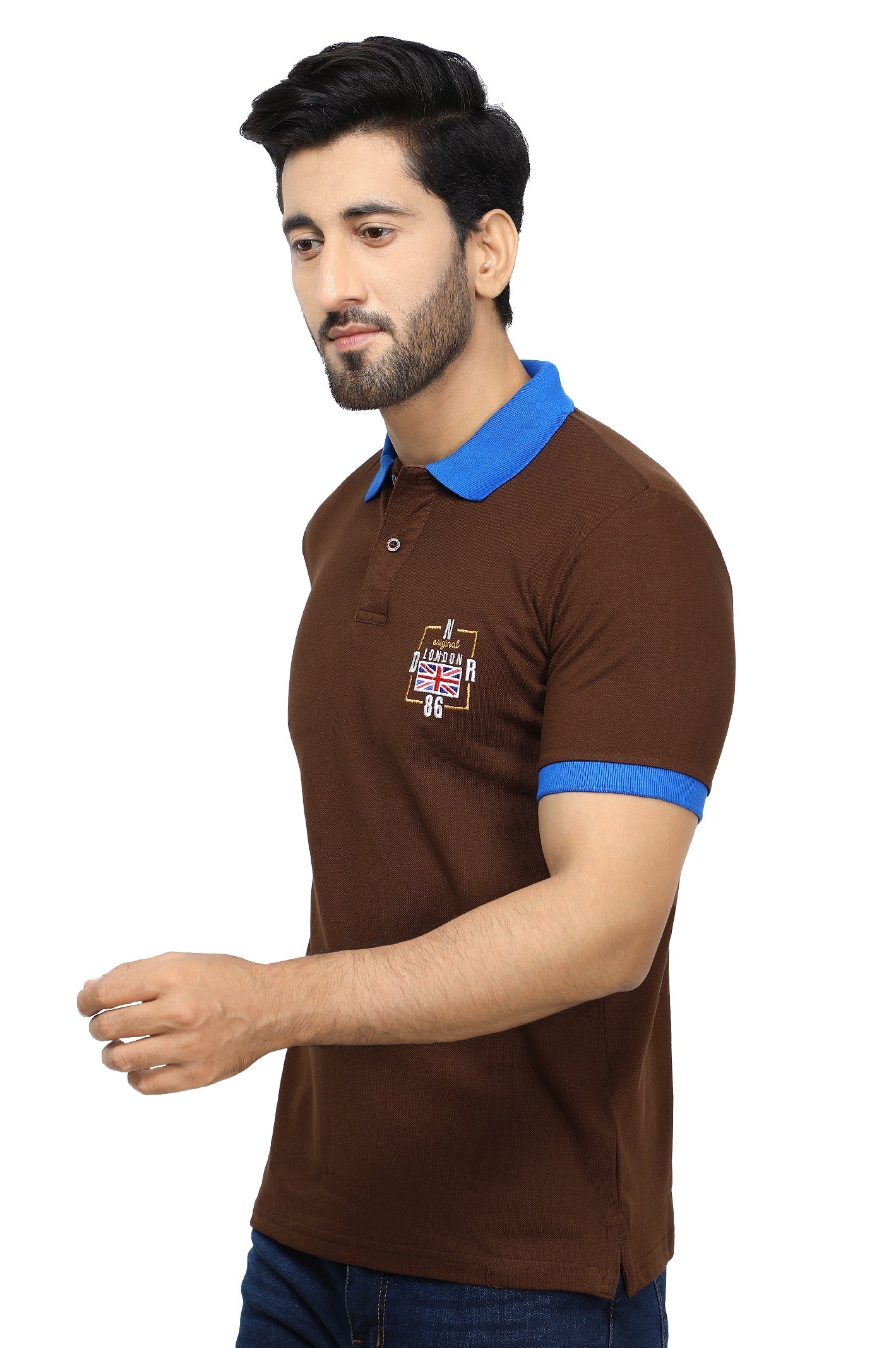 Contrast Polo Knit Shirt - Image 2