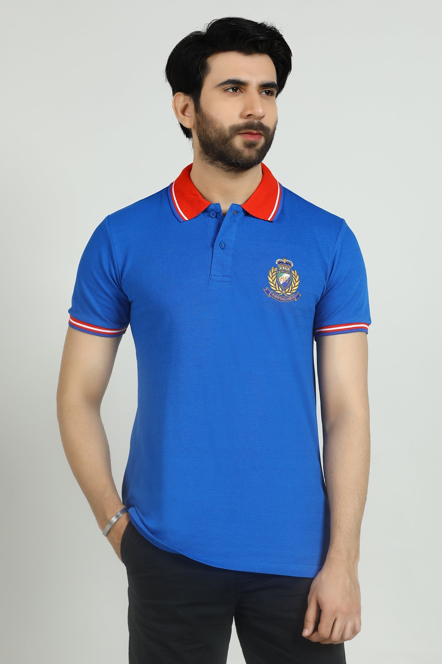 Contrast Polo Knit Shirt - Image 2