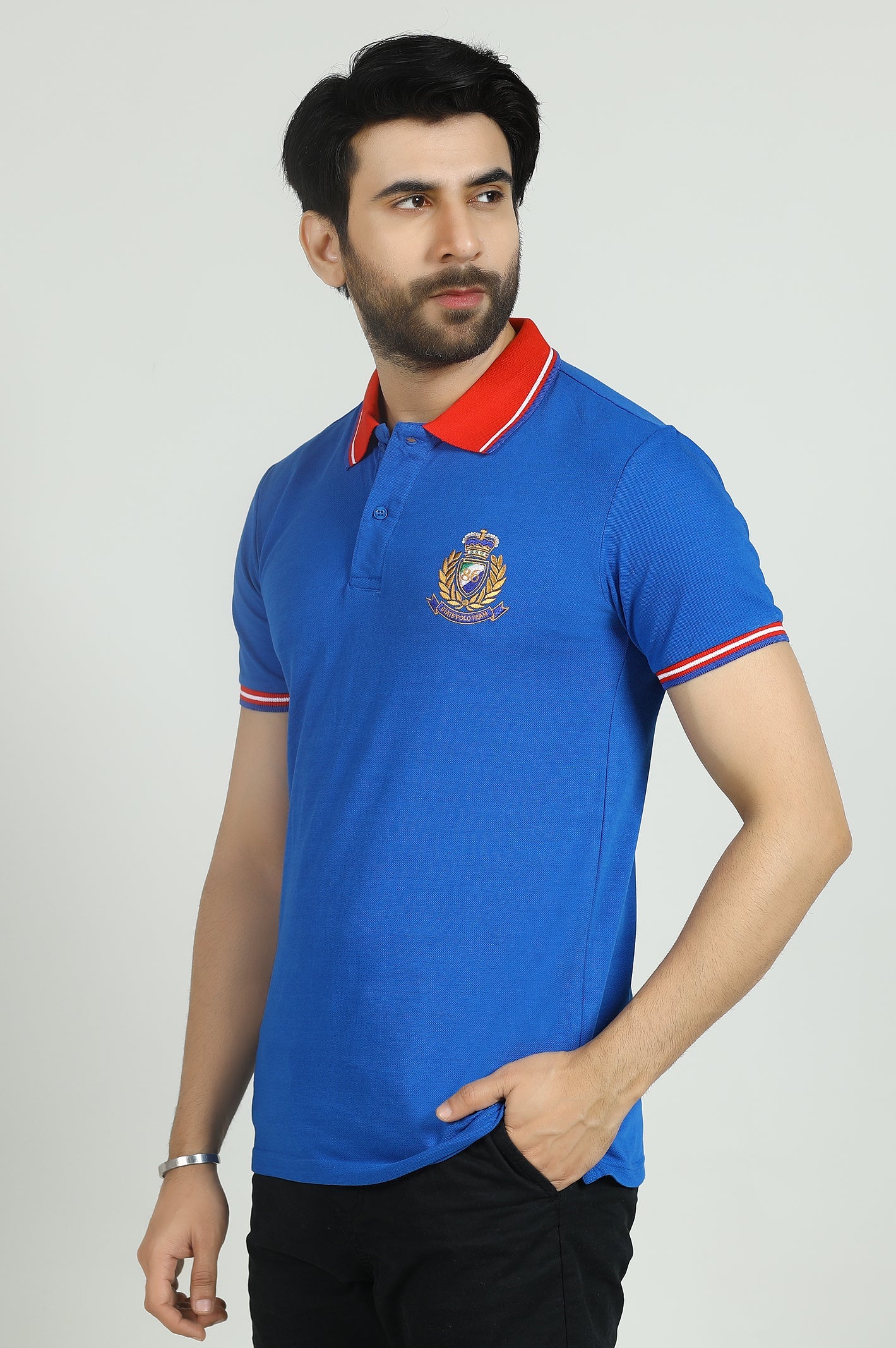 Contrast Polo Knit Shirt - Image 3