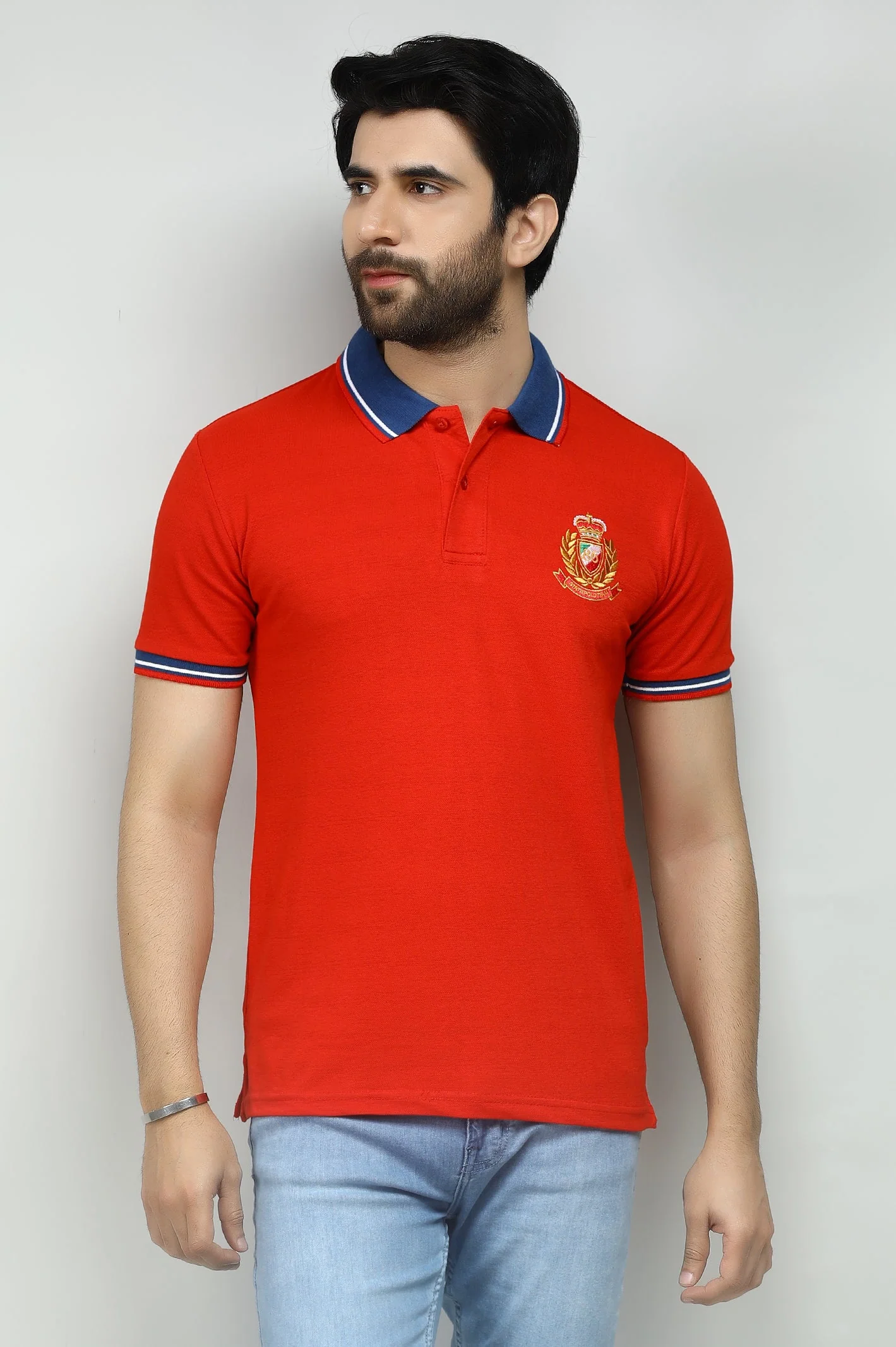 Contrast Polo Knit Shirt - Image 3