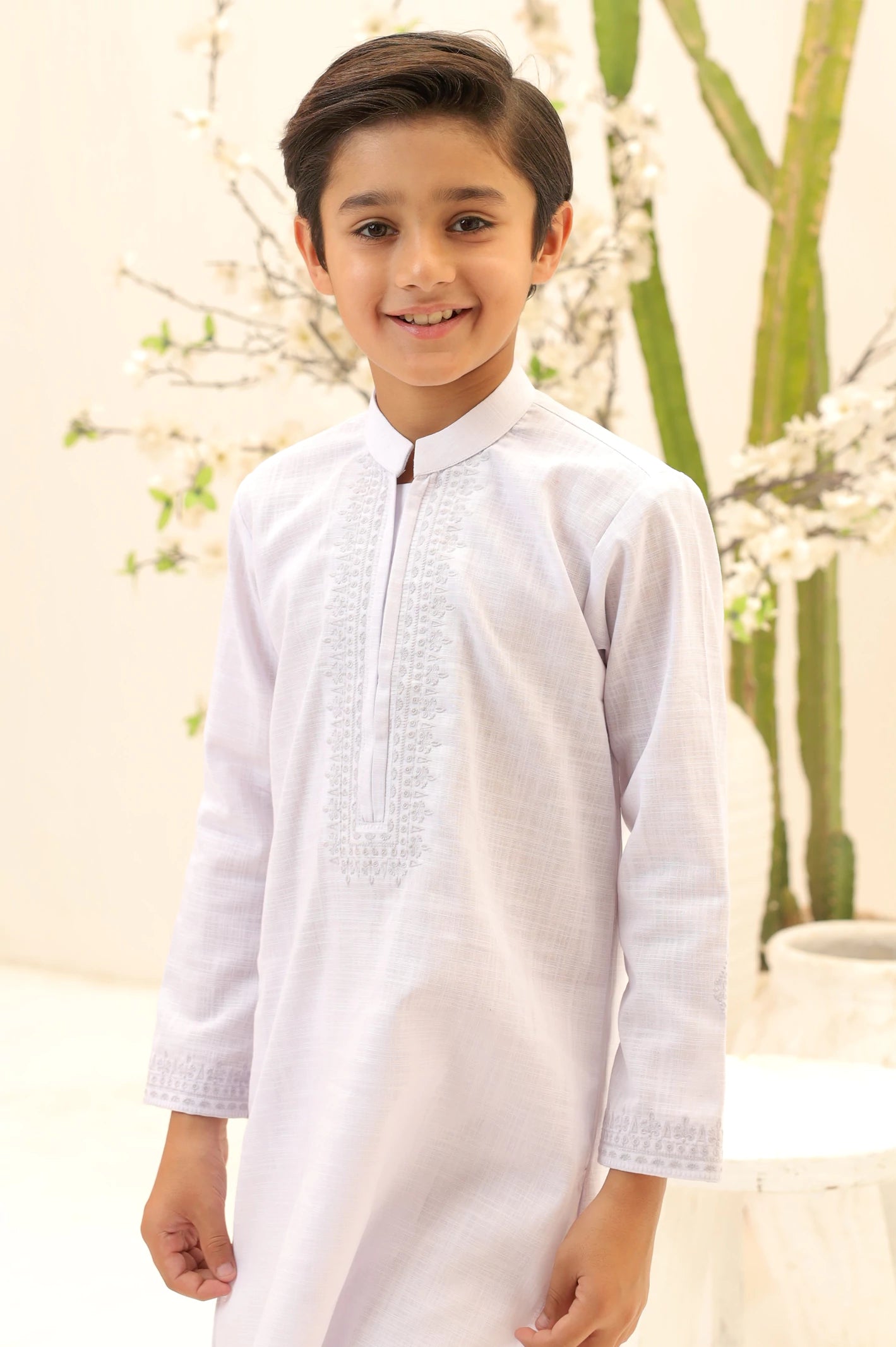 White Boys Kurta Pajama - Image 2