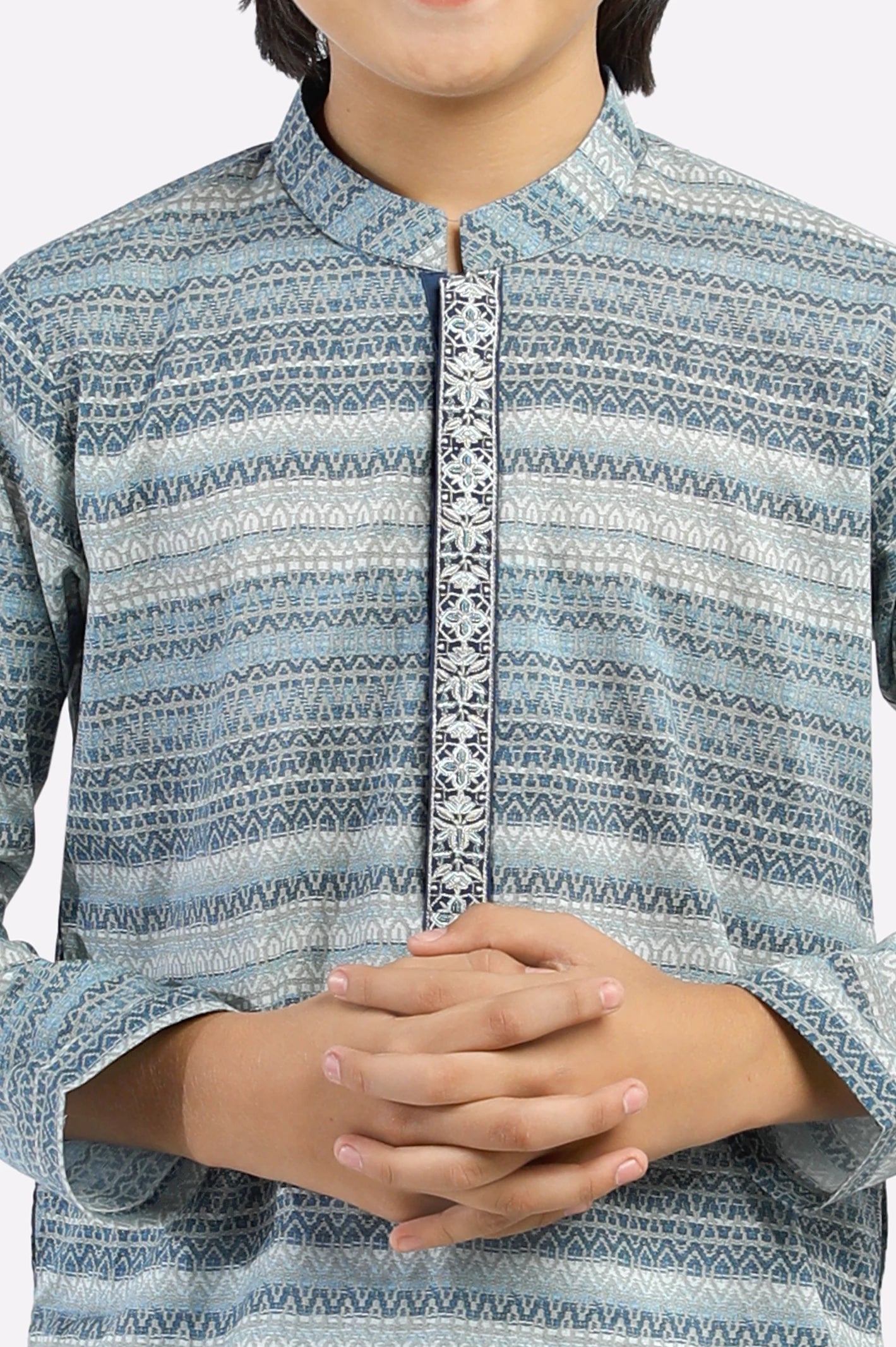 Grey Boys Kurta Pajama - Image 3