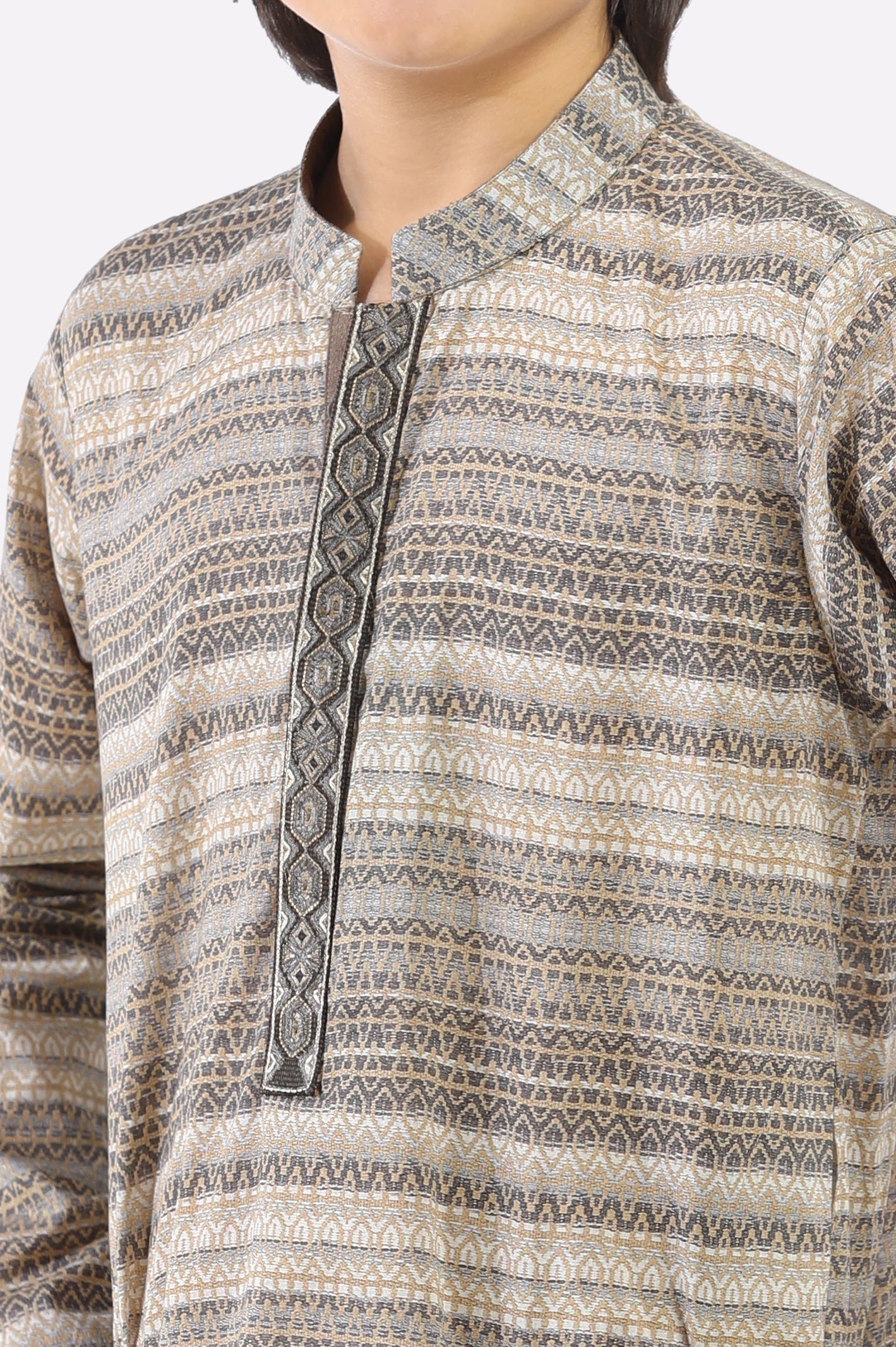 Brown Boys Kurta Pajama - Image 3