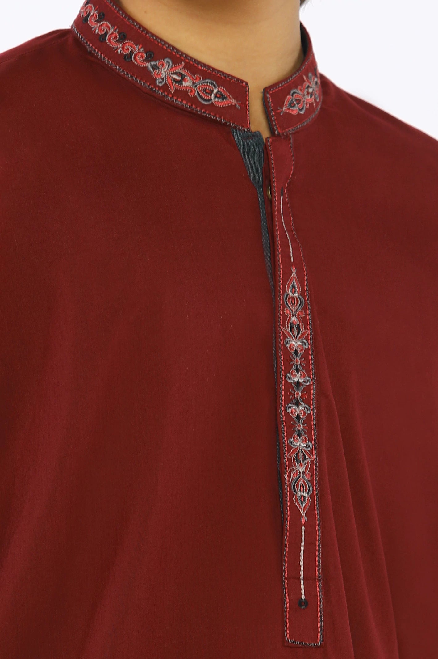 Maroon Boys Kurta Pajama - Image 2