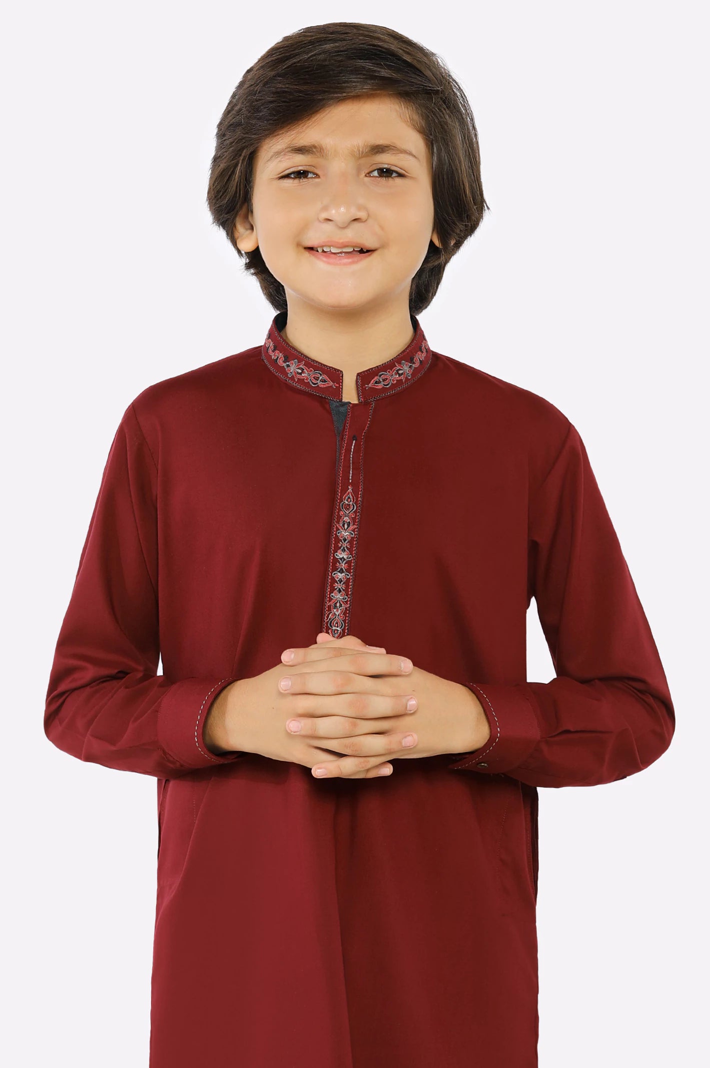 Maroon Boys Kurta Pajama - Image 3