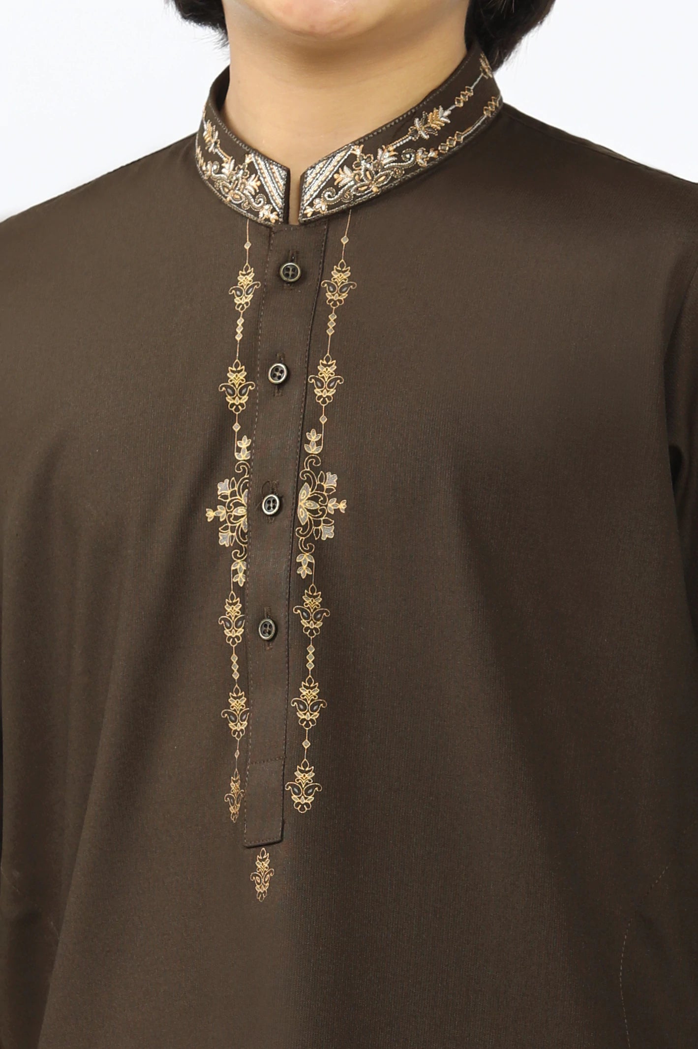 Brown Boys Kurta Pajama - Image 3