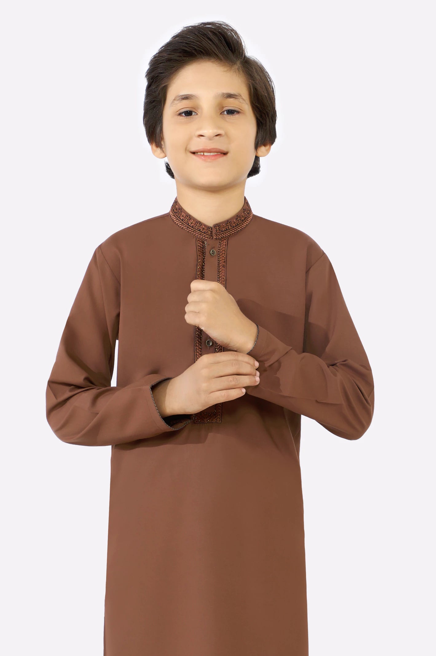 Light Brown Boys Kurta Pajama - Image 2