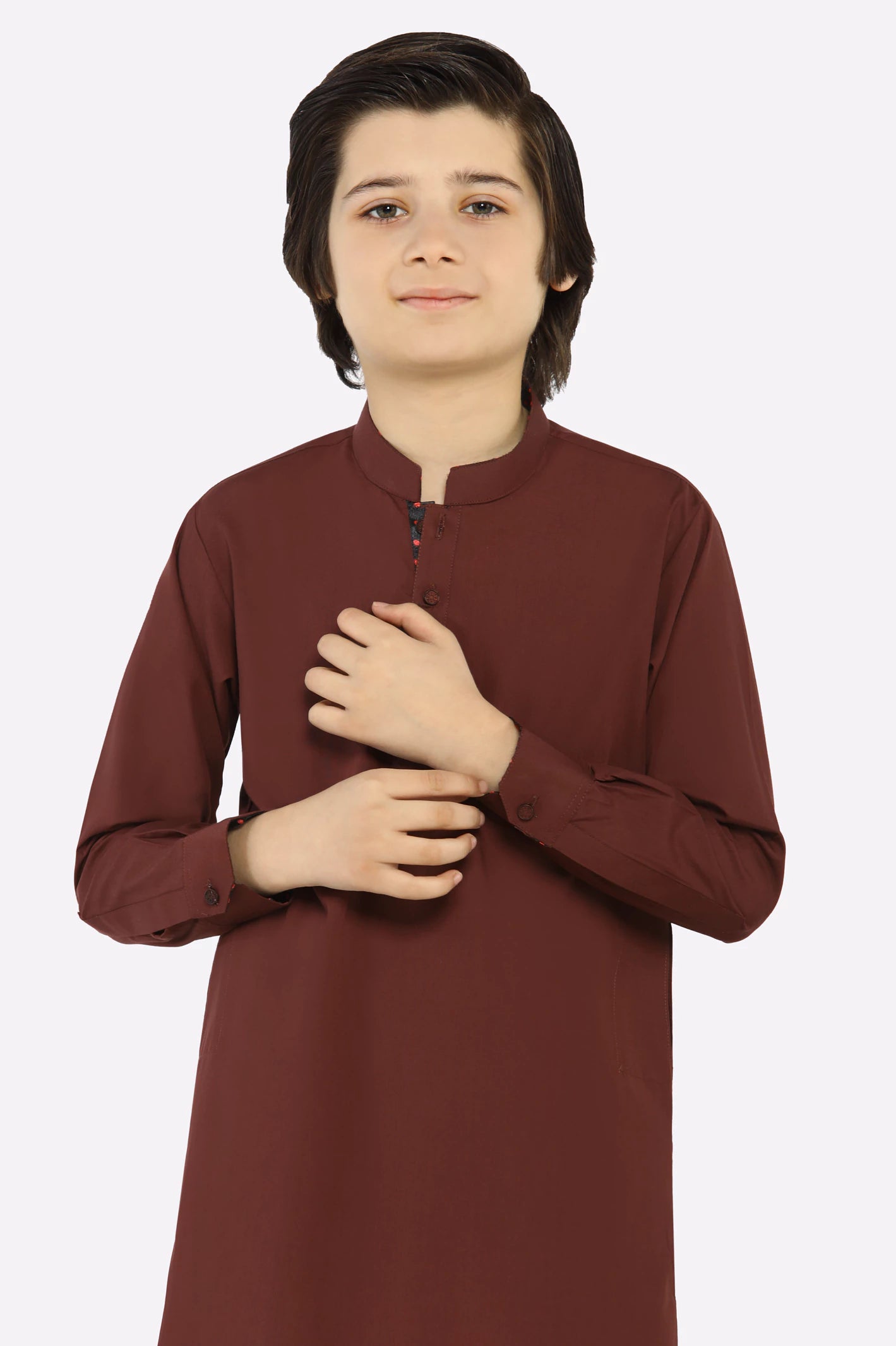 Maroon Boys Kurta Pajama - Image 2