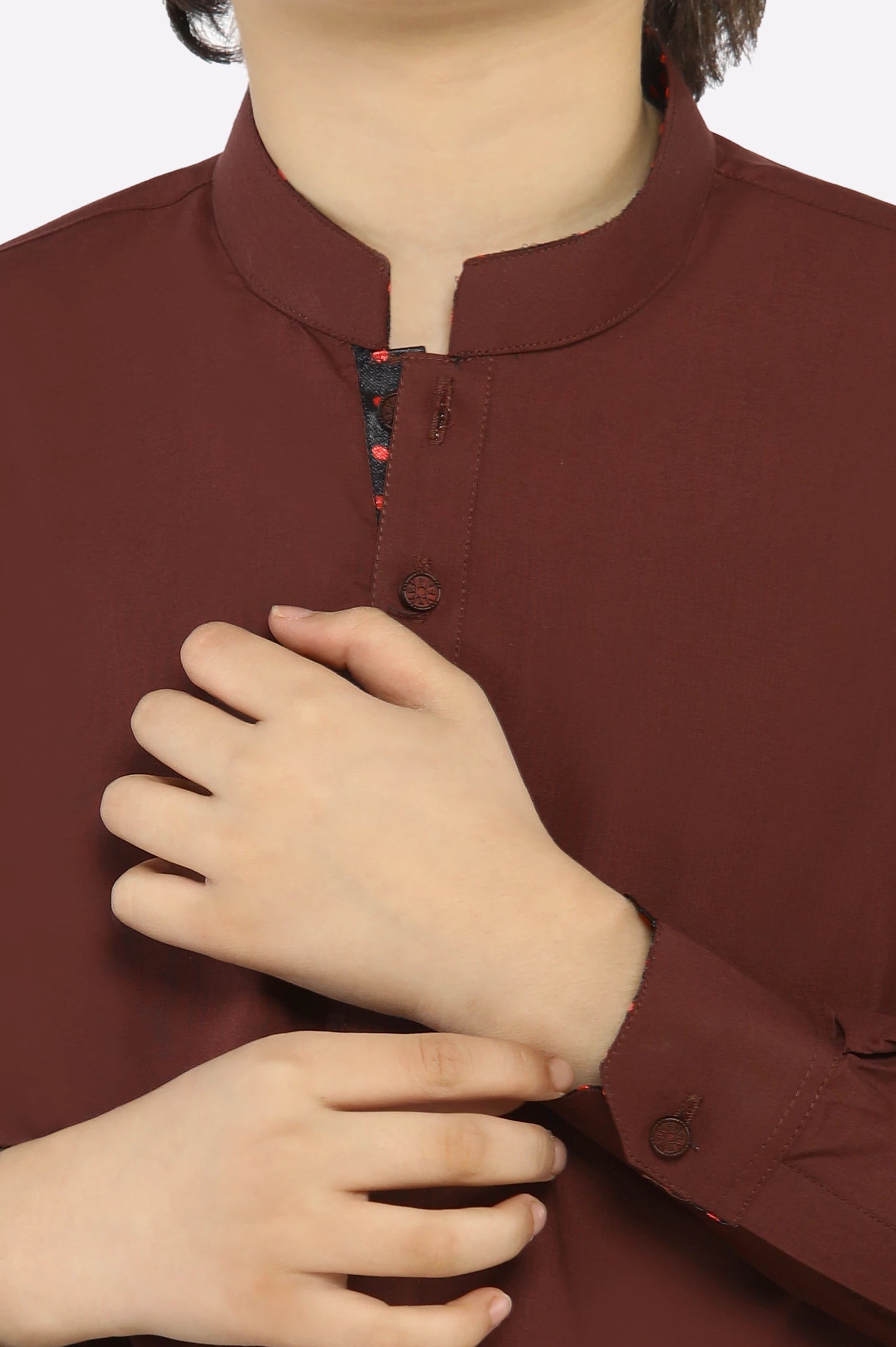 Maroon Boys Kurta Pajama - Image 3