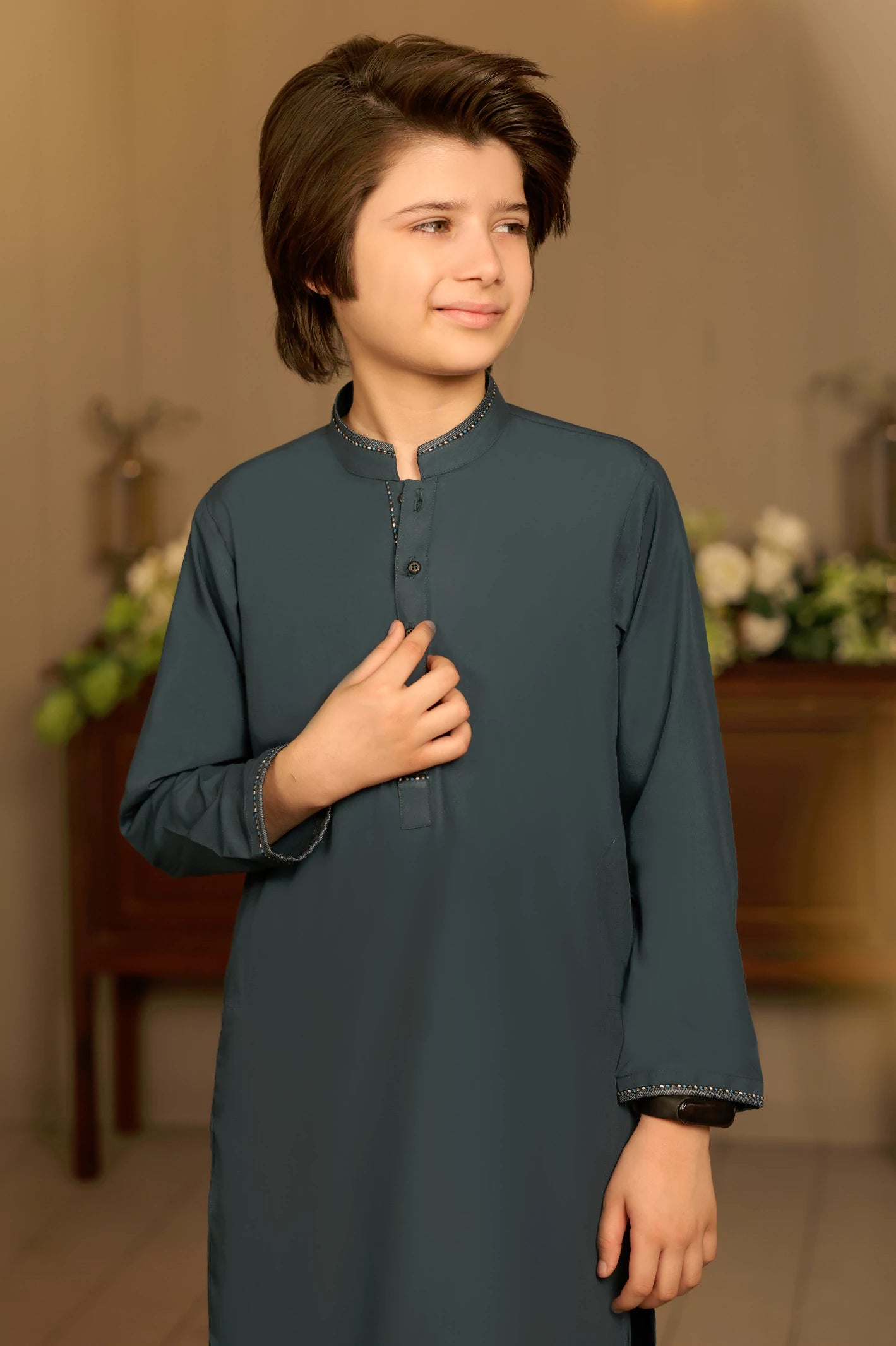 Blue Boys Kurta Pajama - Image 2