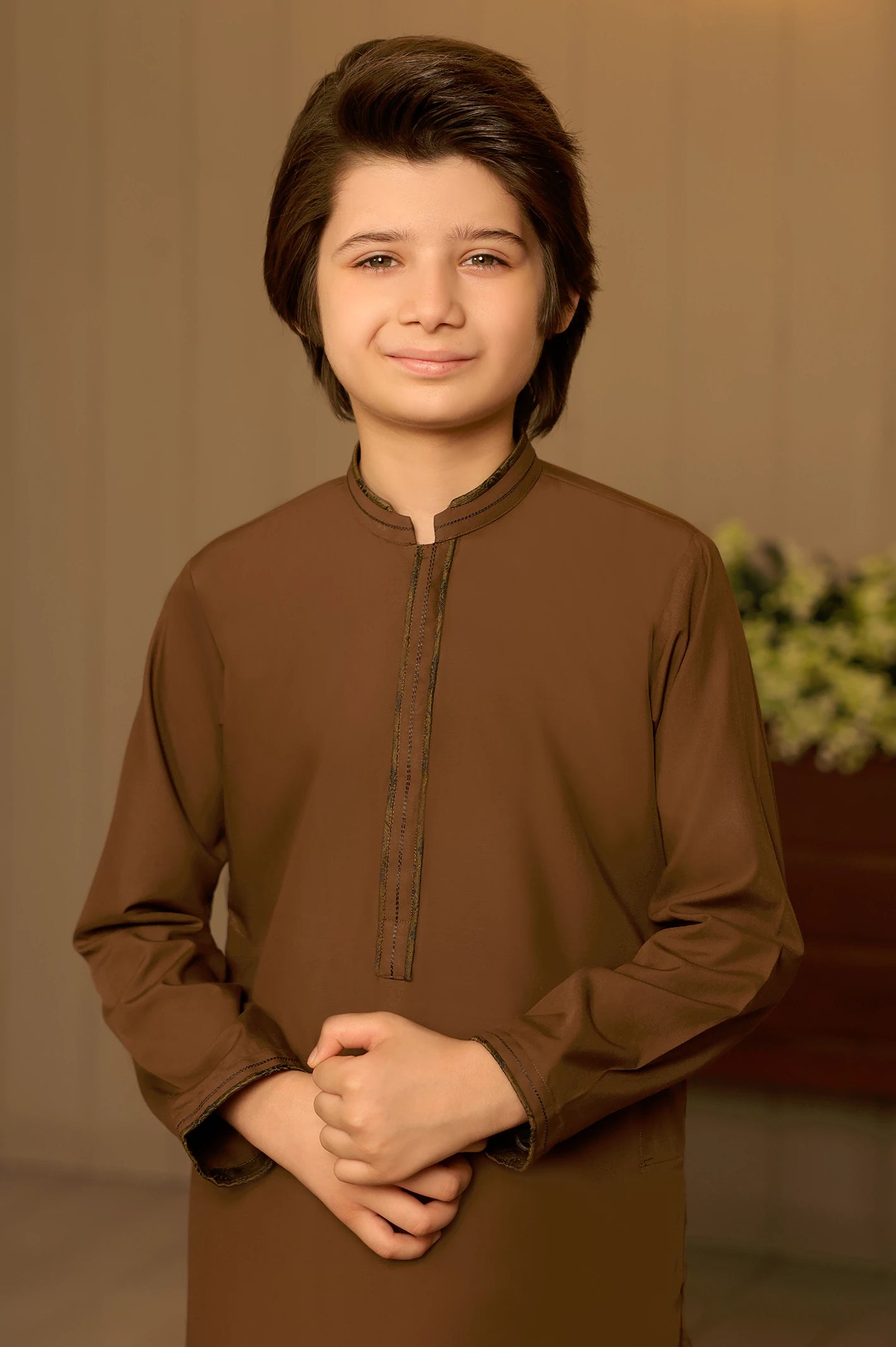 Brown Boys Kurta Pajama - Image 2