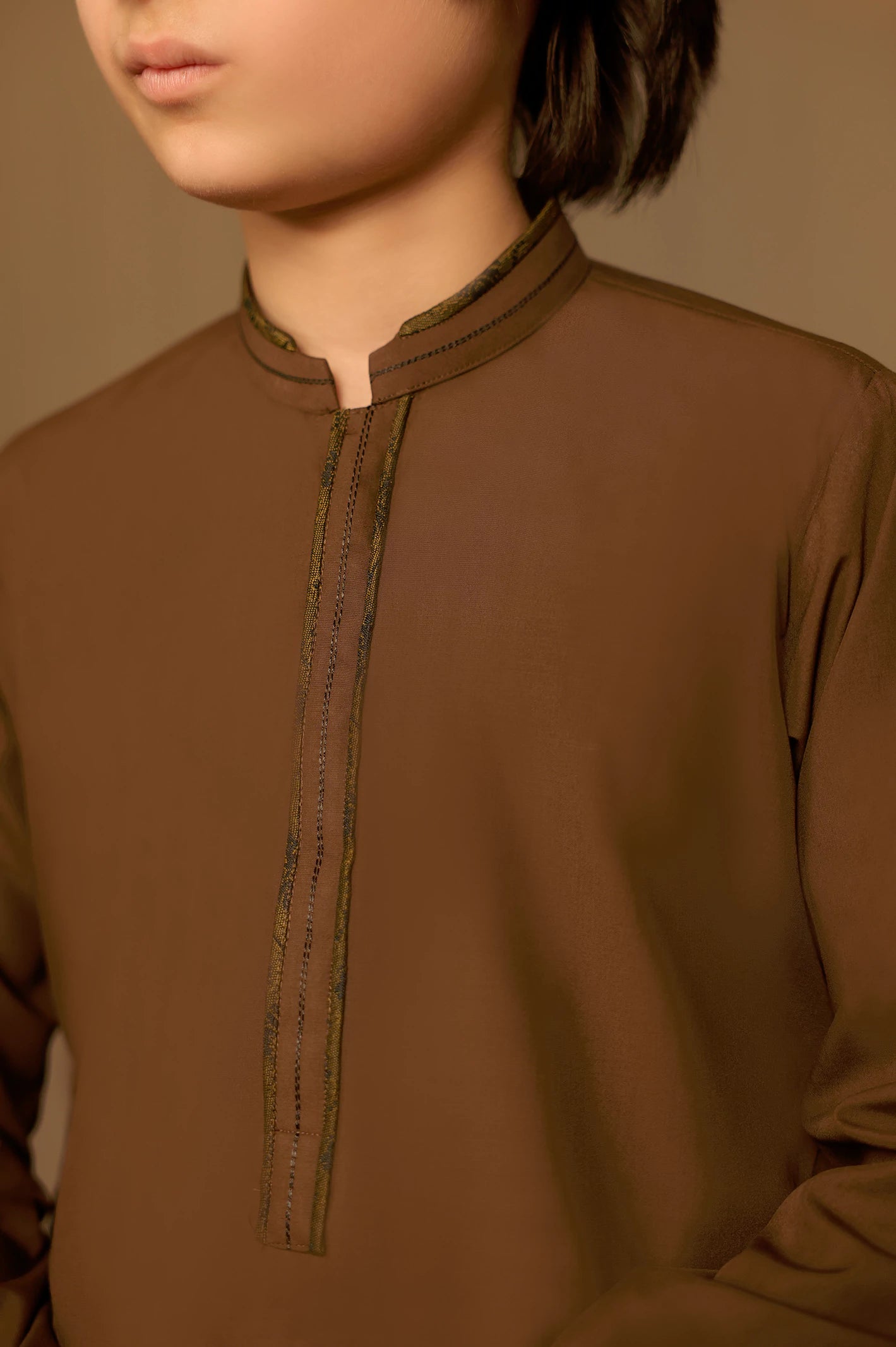 Brown Boys Kurta Pajama - Image 3