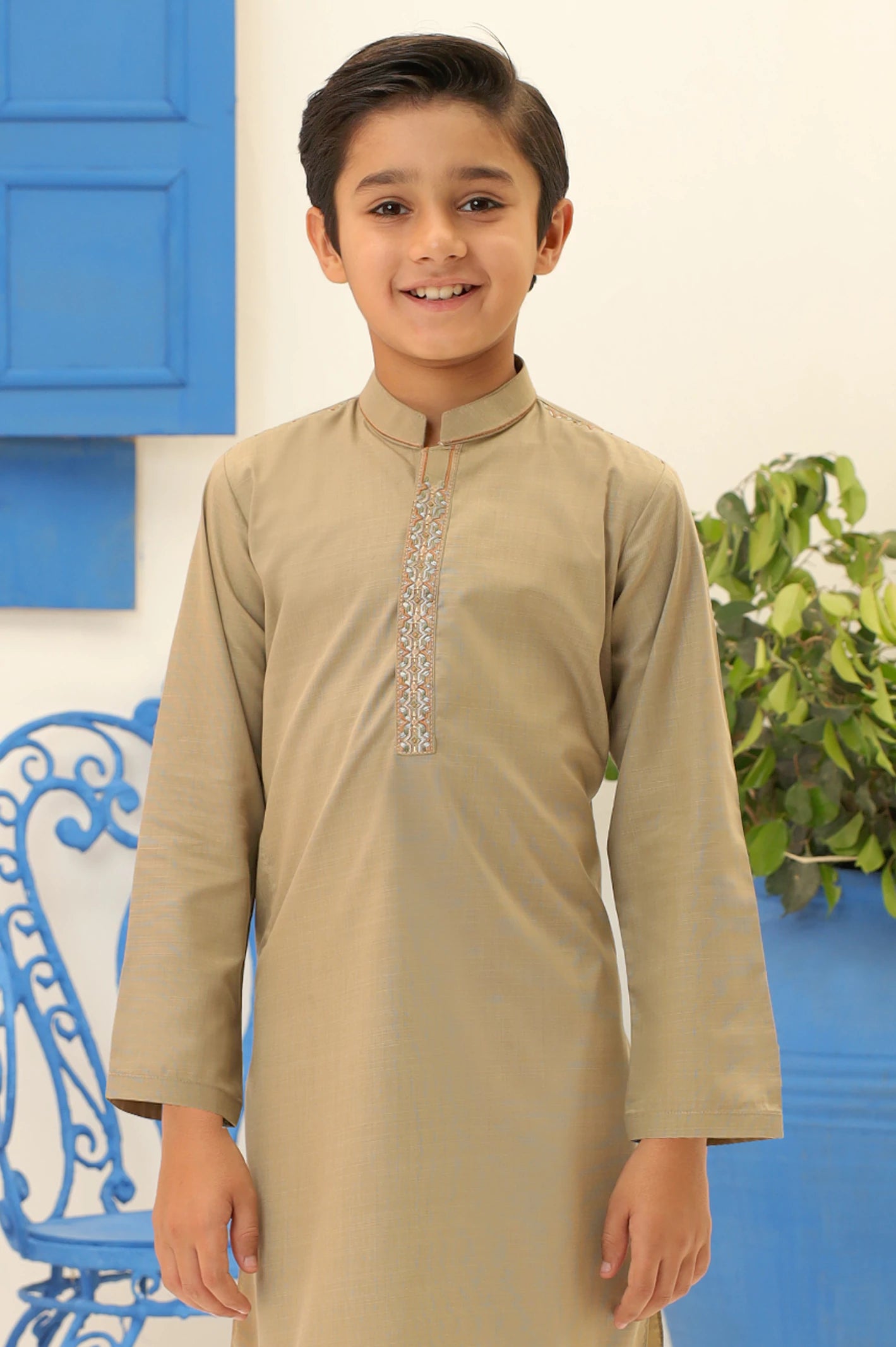 Light Green Boys Kurta Pajama - Image 3