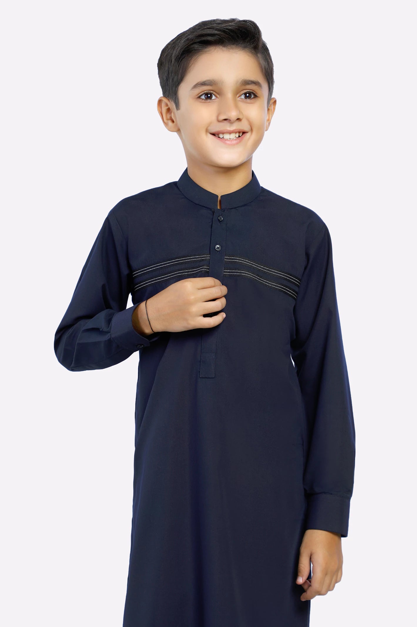 Navy Blue Boys Kurta Pajama - Image 2