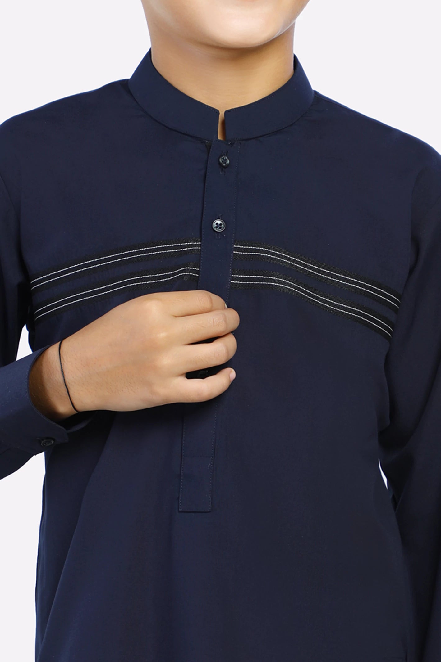Navy Blue Boys Kurta Pajama - Image 3