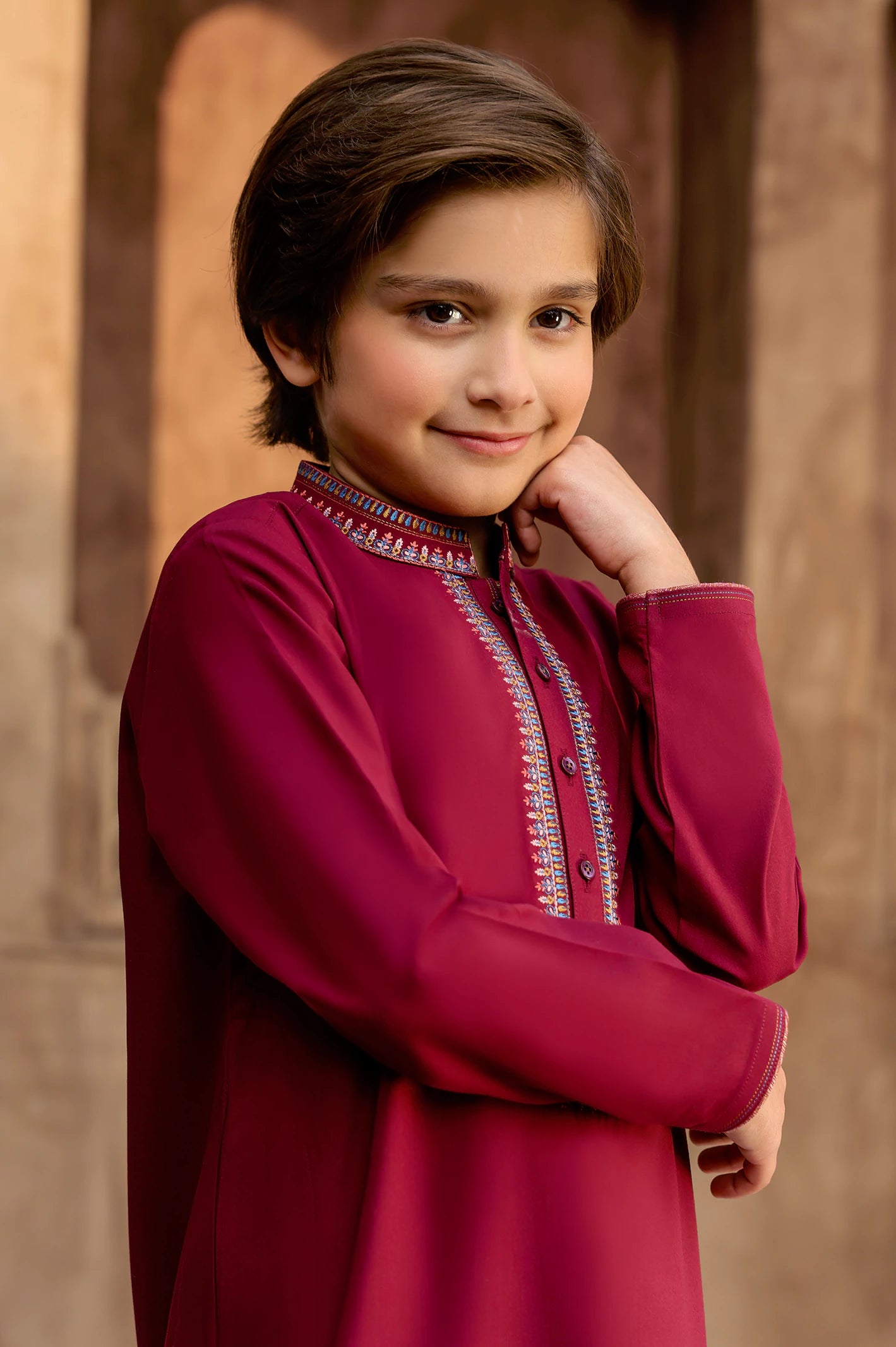 D-MAROON Boys Kurta Pajama - Image 2