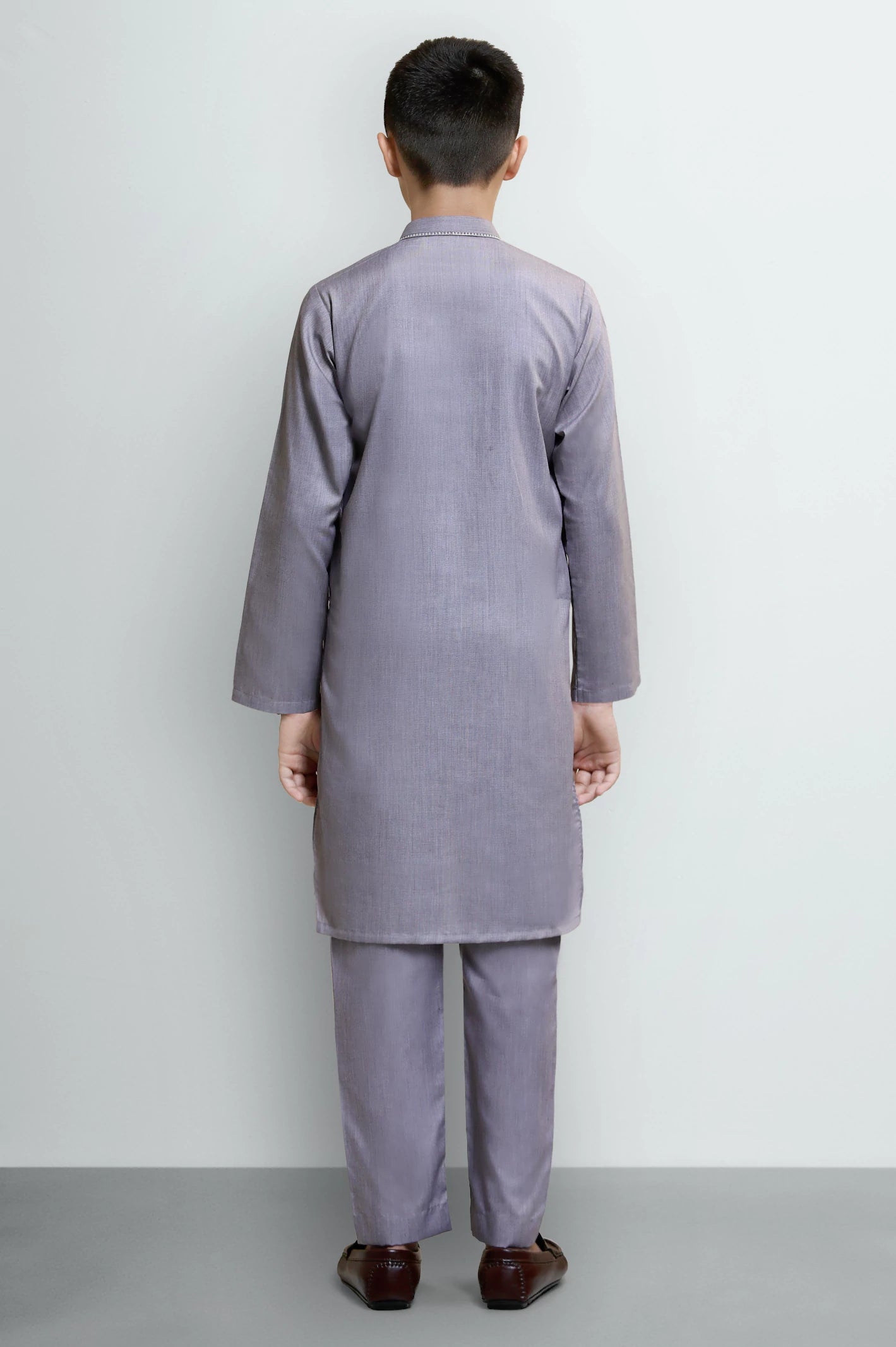 Muted Red Boys Kurta Embroidered Pajama - Image 3