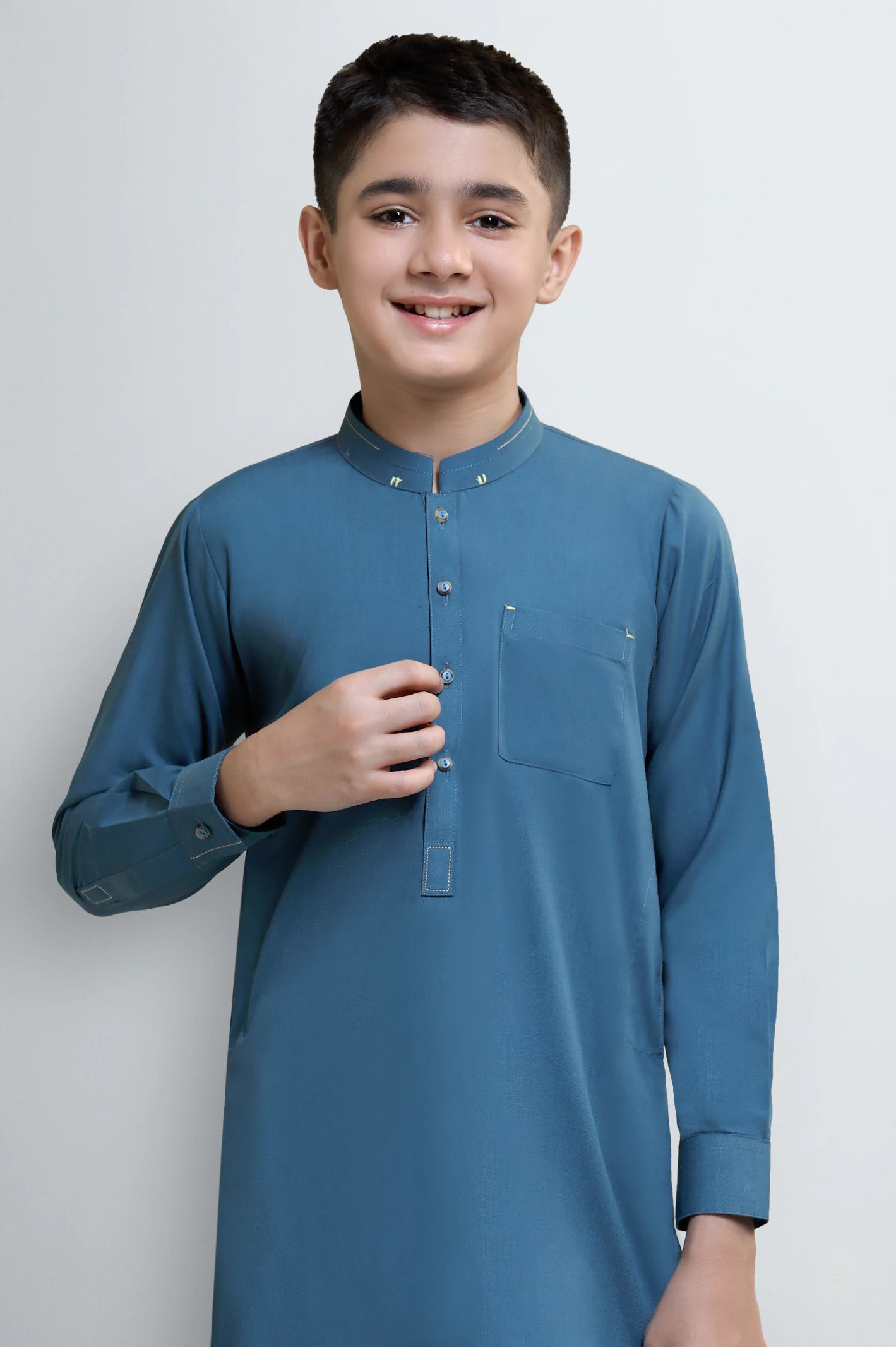 Green Boys Kurta Pajama - Image 2