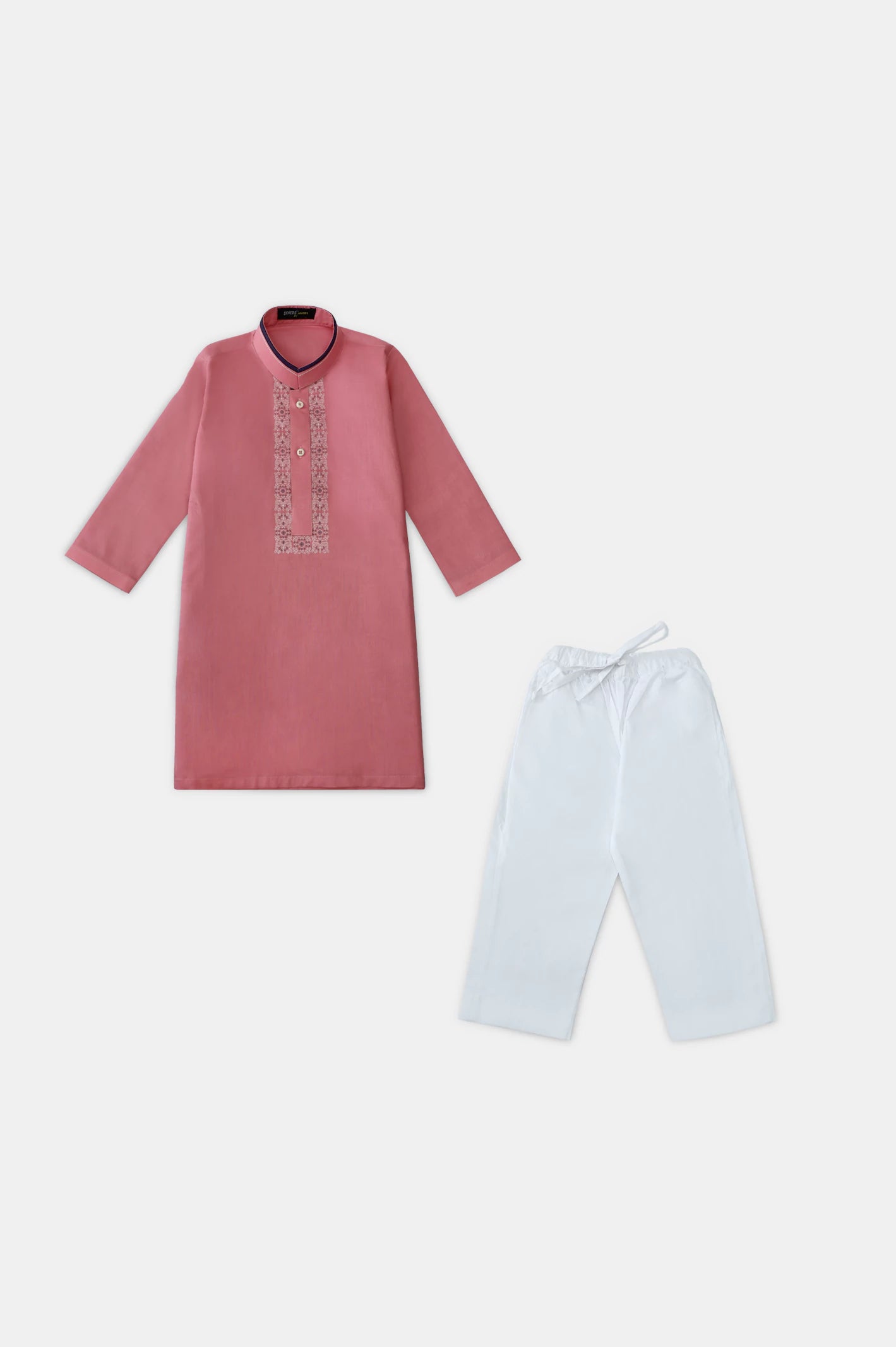 Dark Pink Boys Screen Printed Kurta Pajama - Image 4