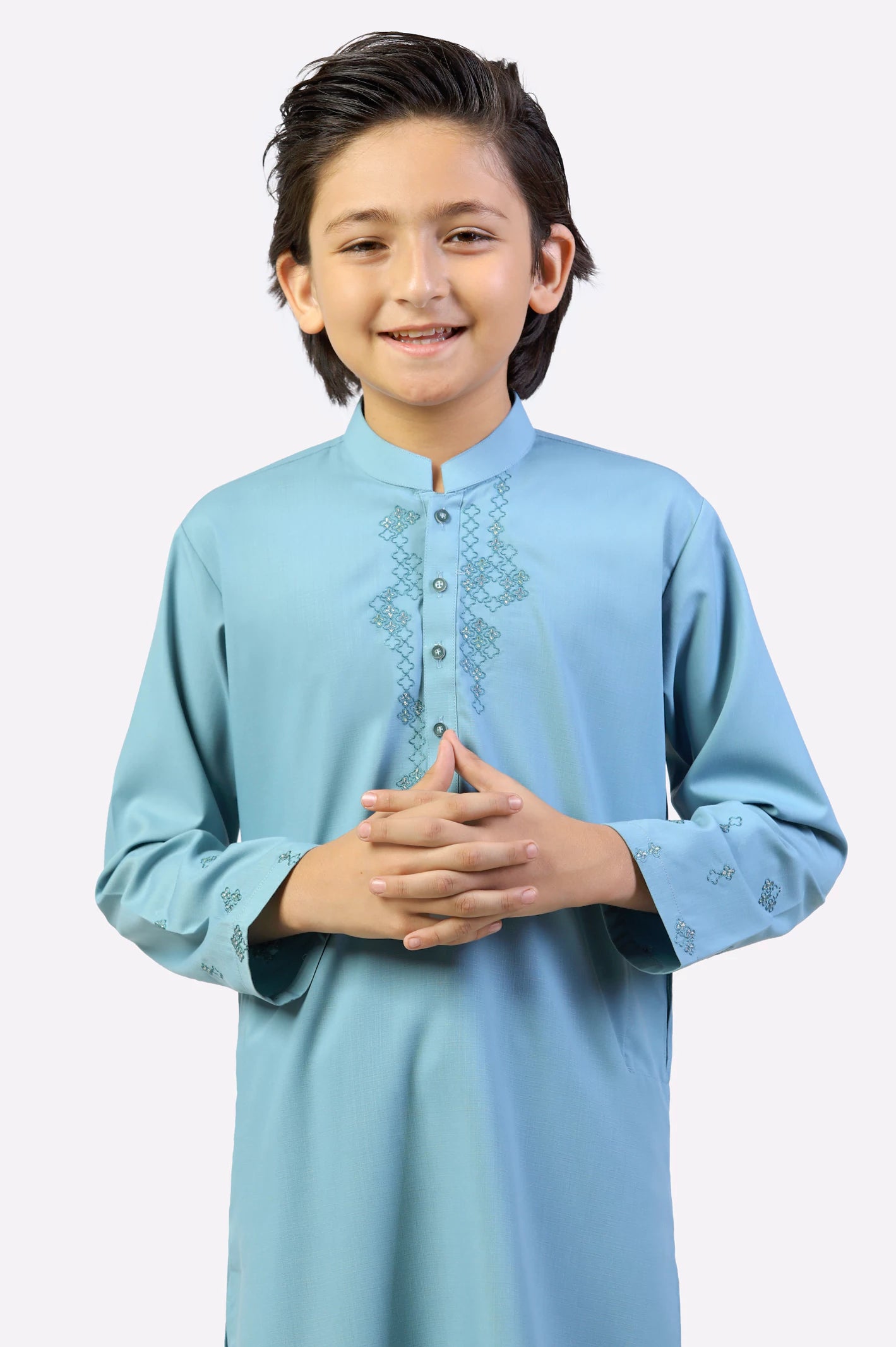 Light Grey Boys Kurta Shalwar - Image 2