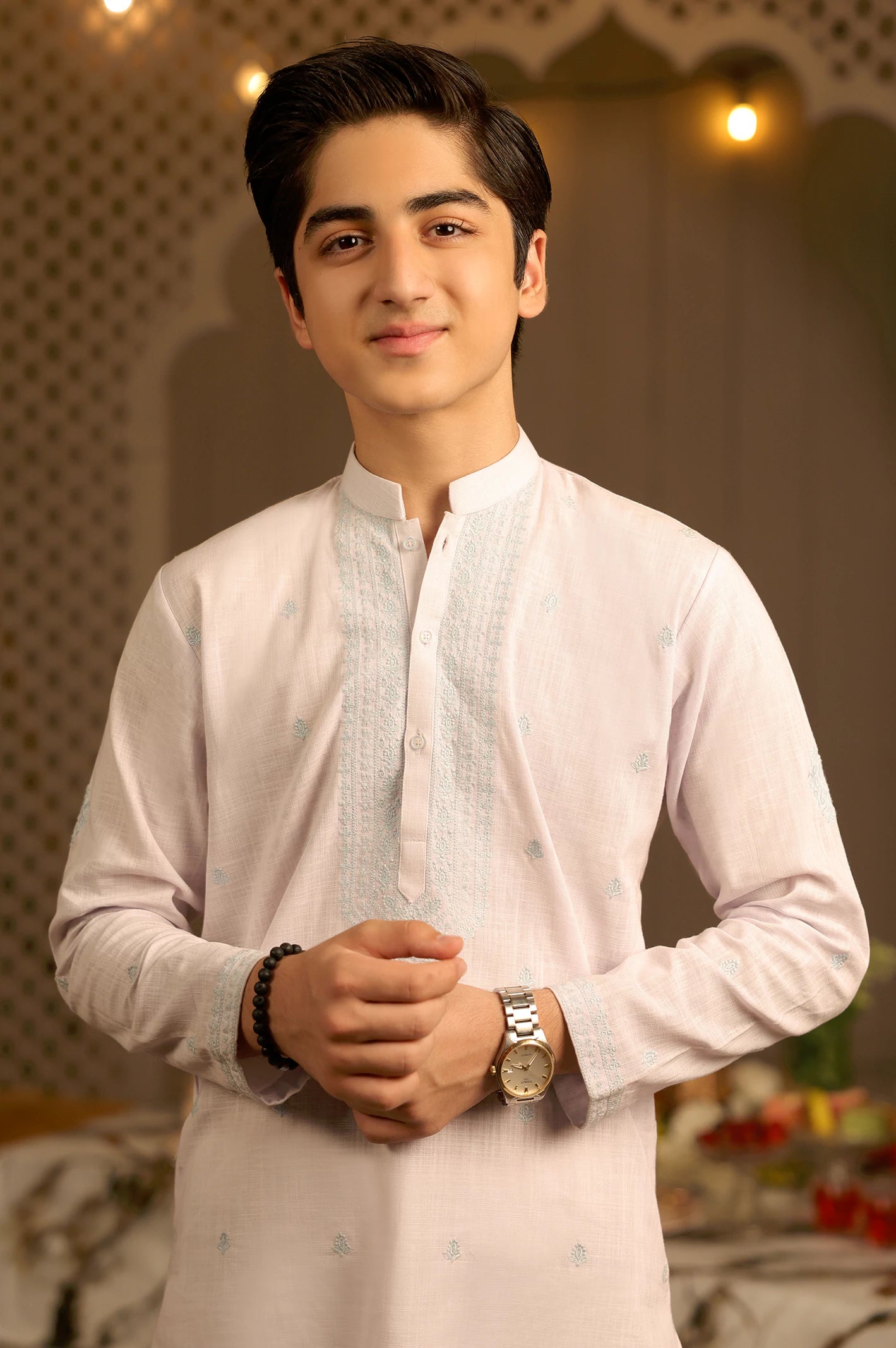 White Teens Kurta Pajama - Image 2