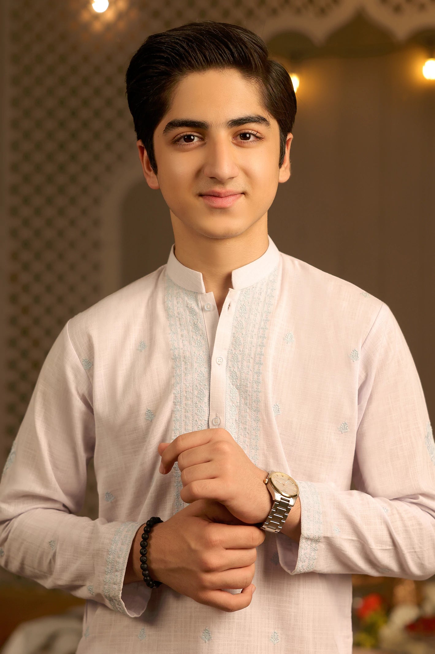 White Teens Kurta Pajama - Image 3