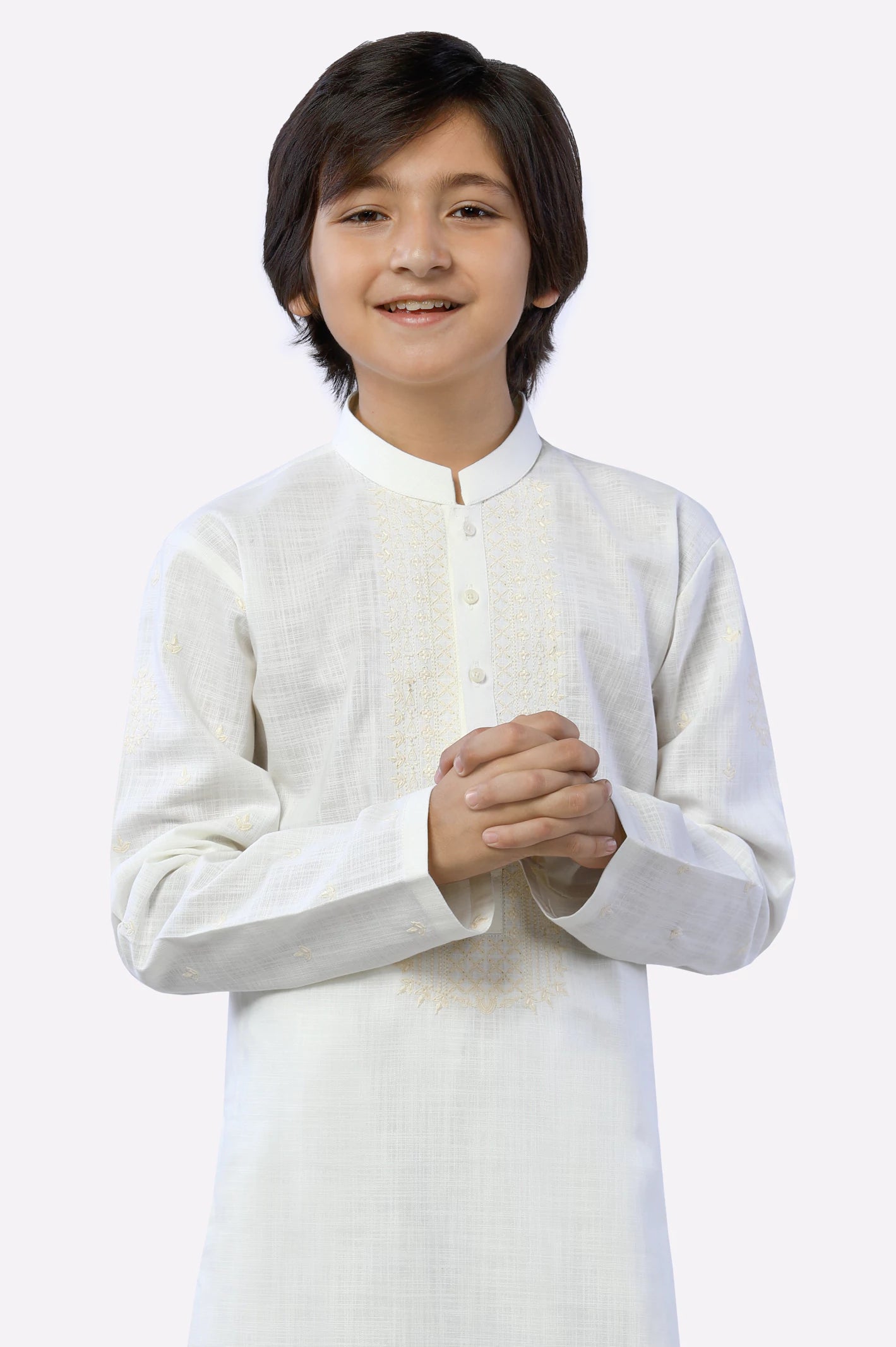 Cream Boys Kurta Pajama - Image 2