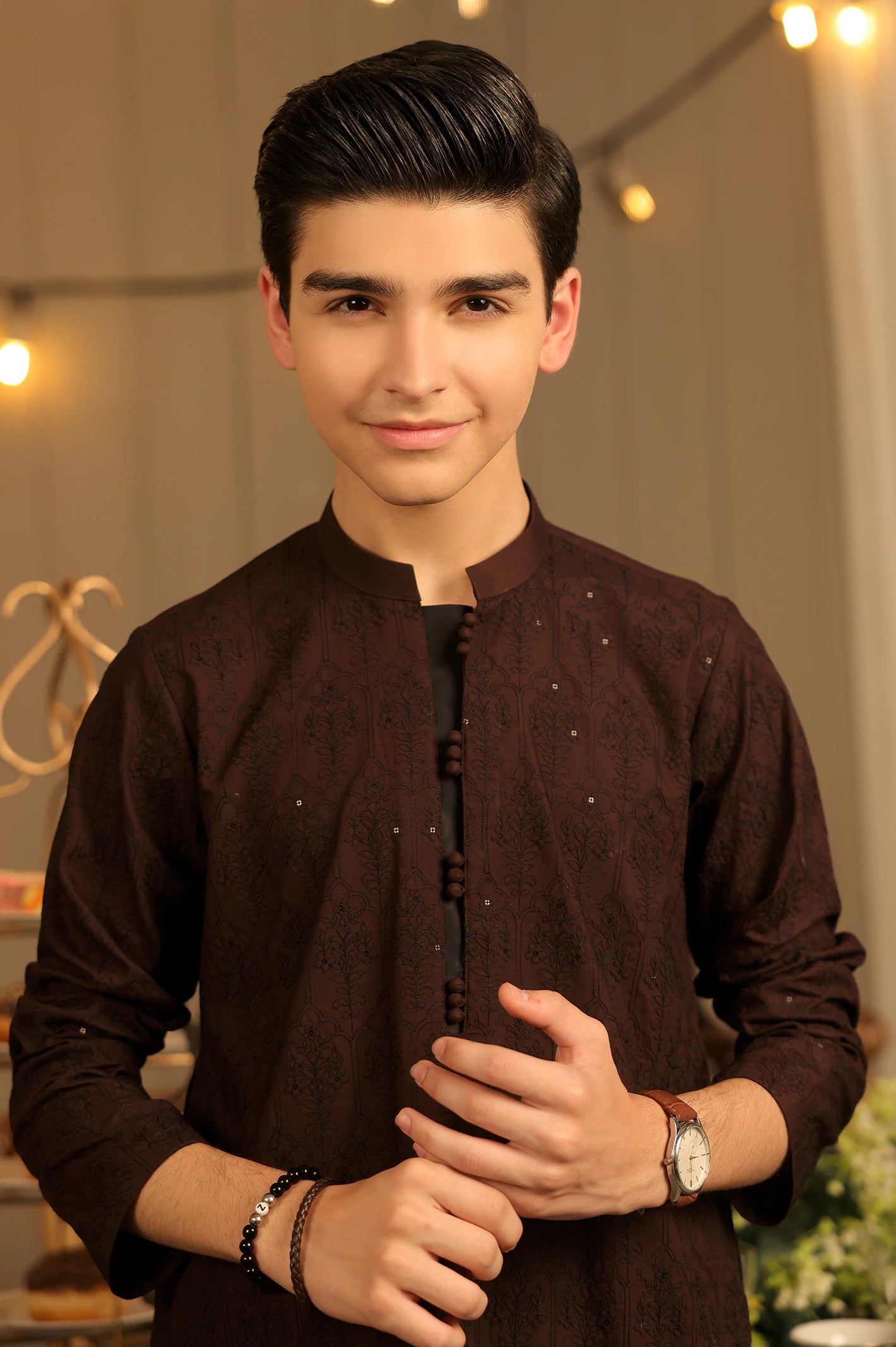 Maroon Boys Kurta Pajama - Image 2