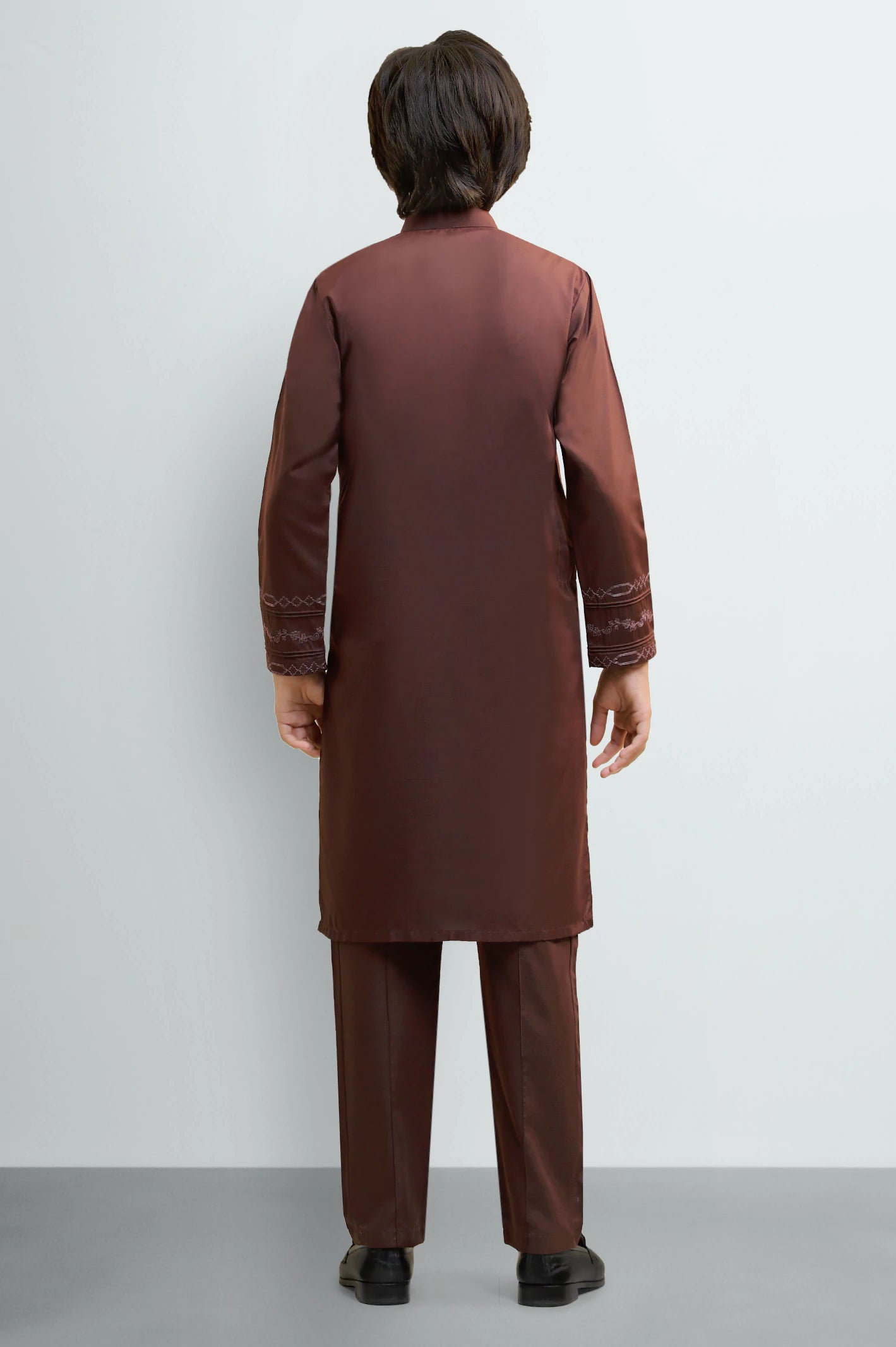 Dark Brown Teens Kurta Pajama - Image 4