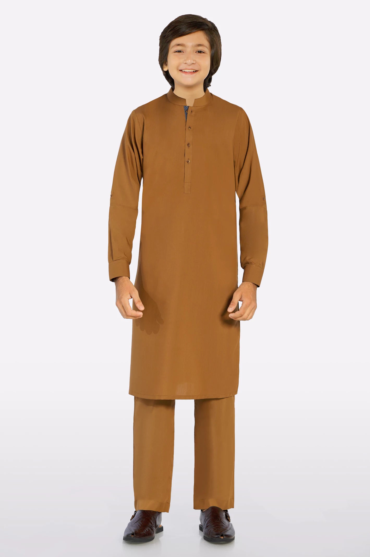 Brown Teens Kurta Pajama