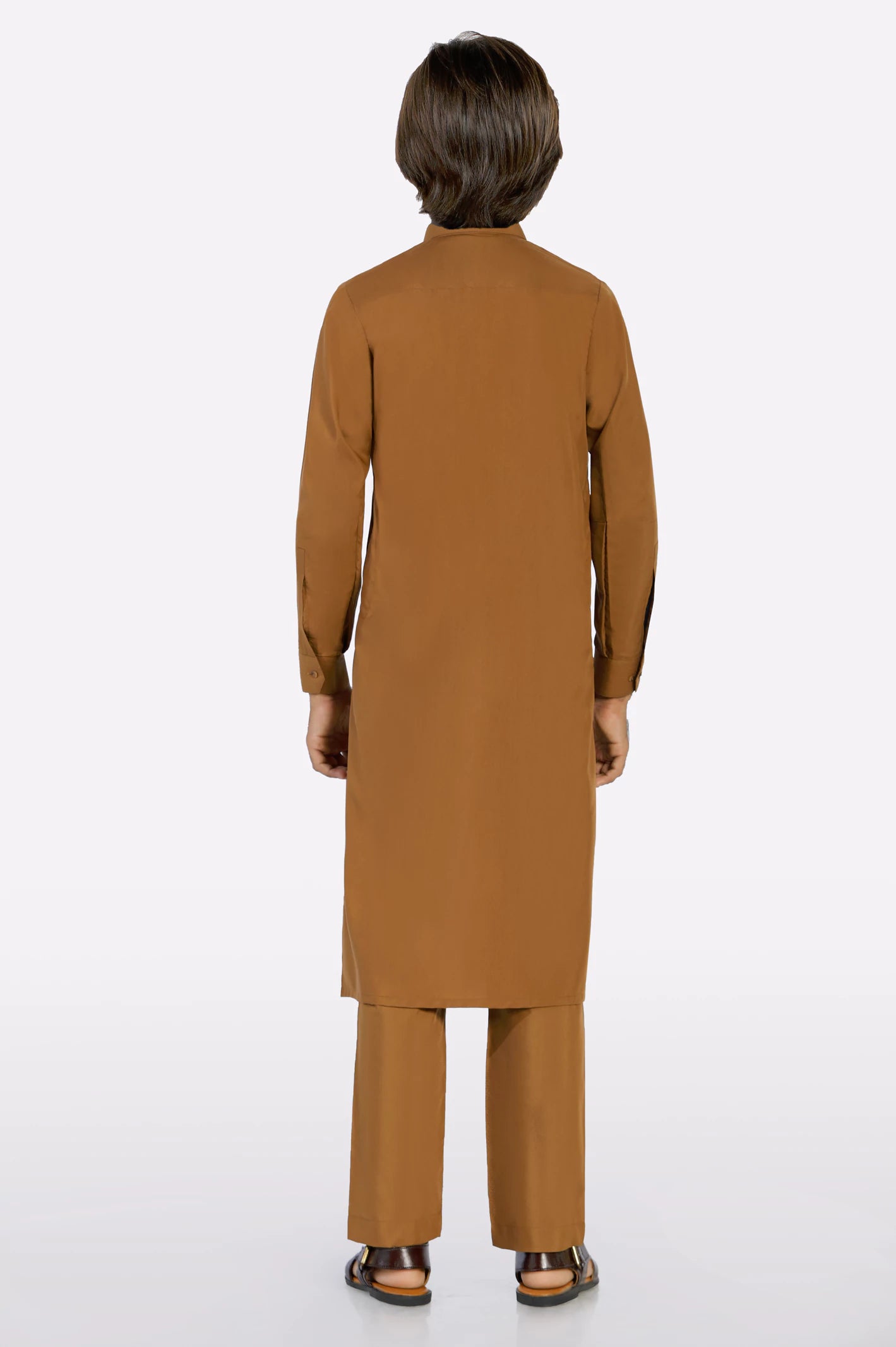 Brown Teens Kurta Pajama - Image 3