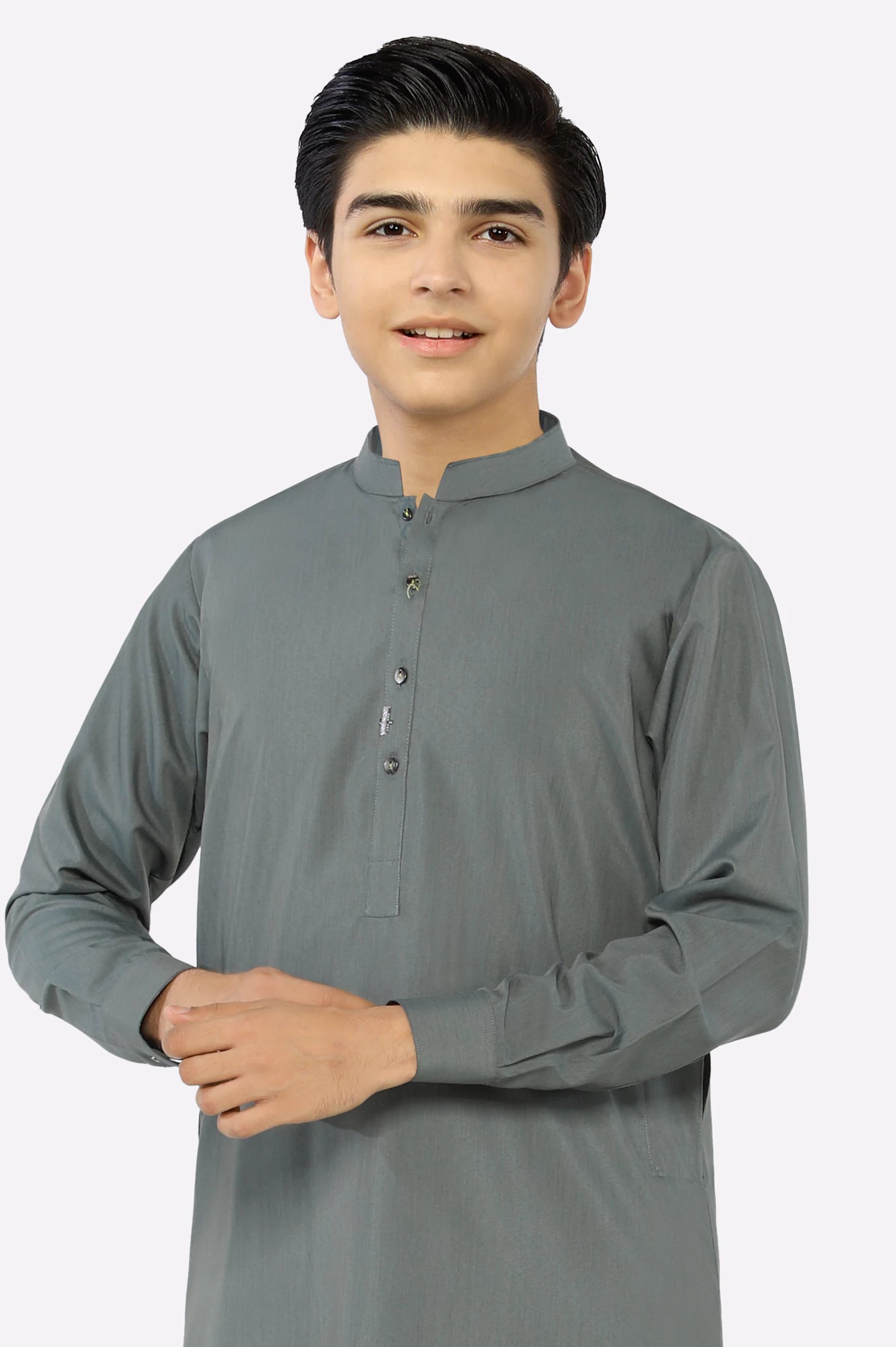 Grey Teens Kurta Pajama - Image 2