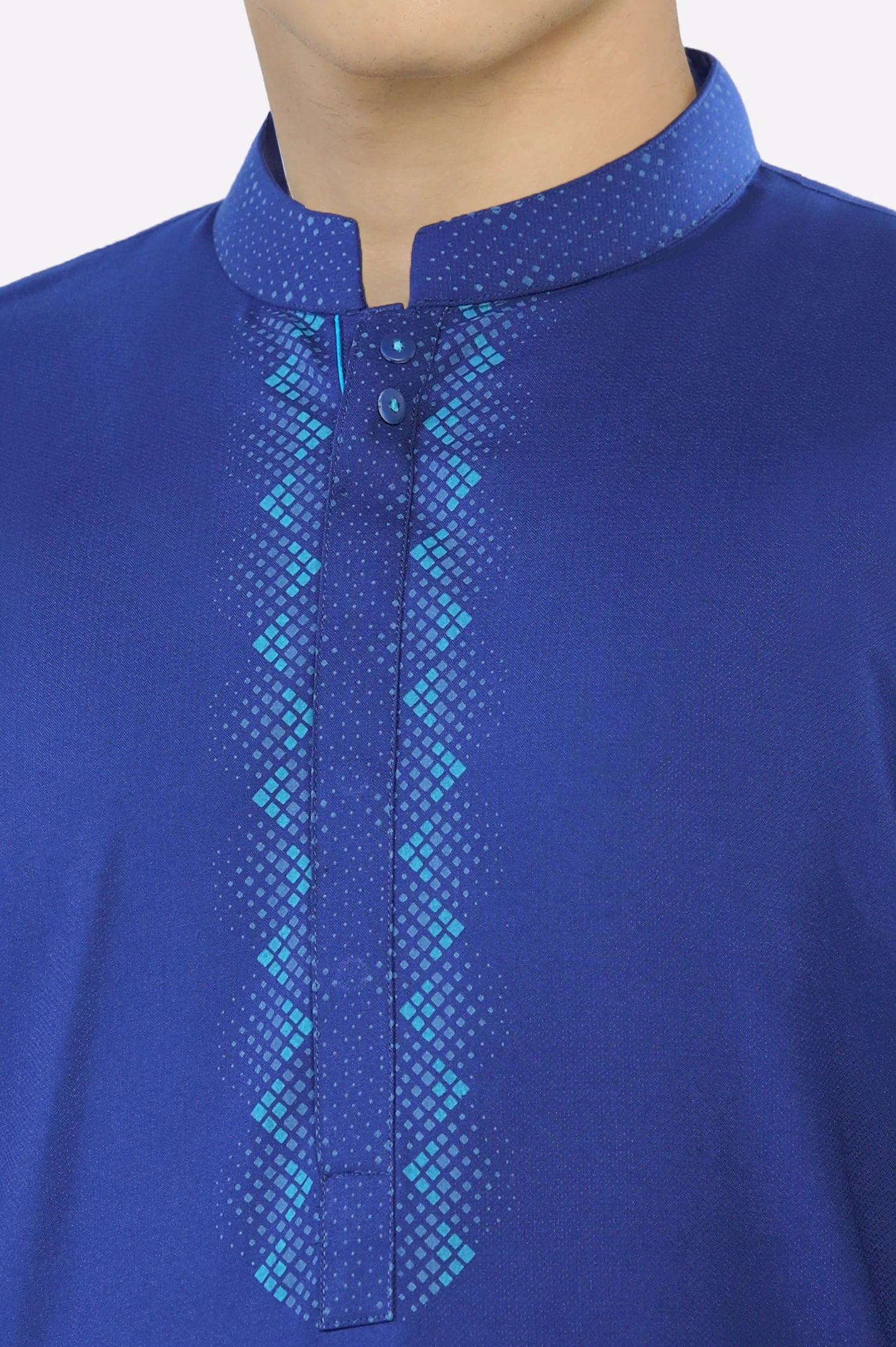 Royal Blue Teens Kurta Pajama - Image 3