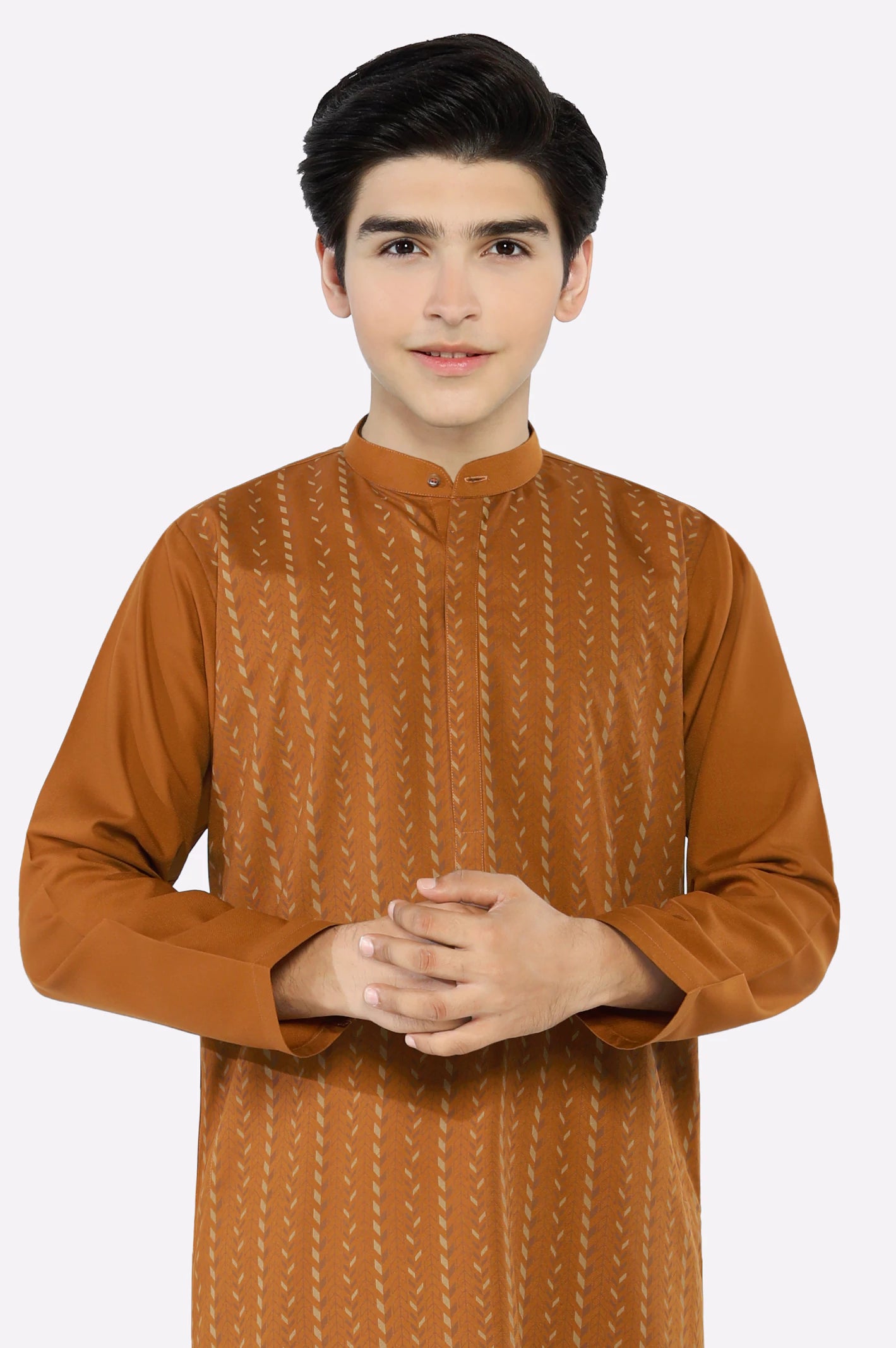 Rust Teens Kurta Pajama - Image 2