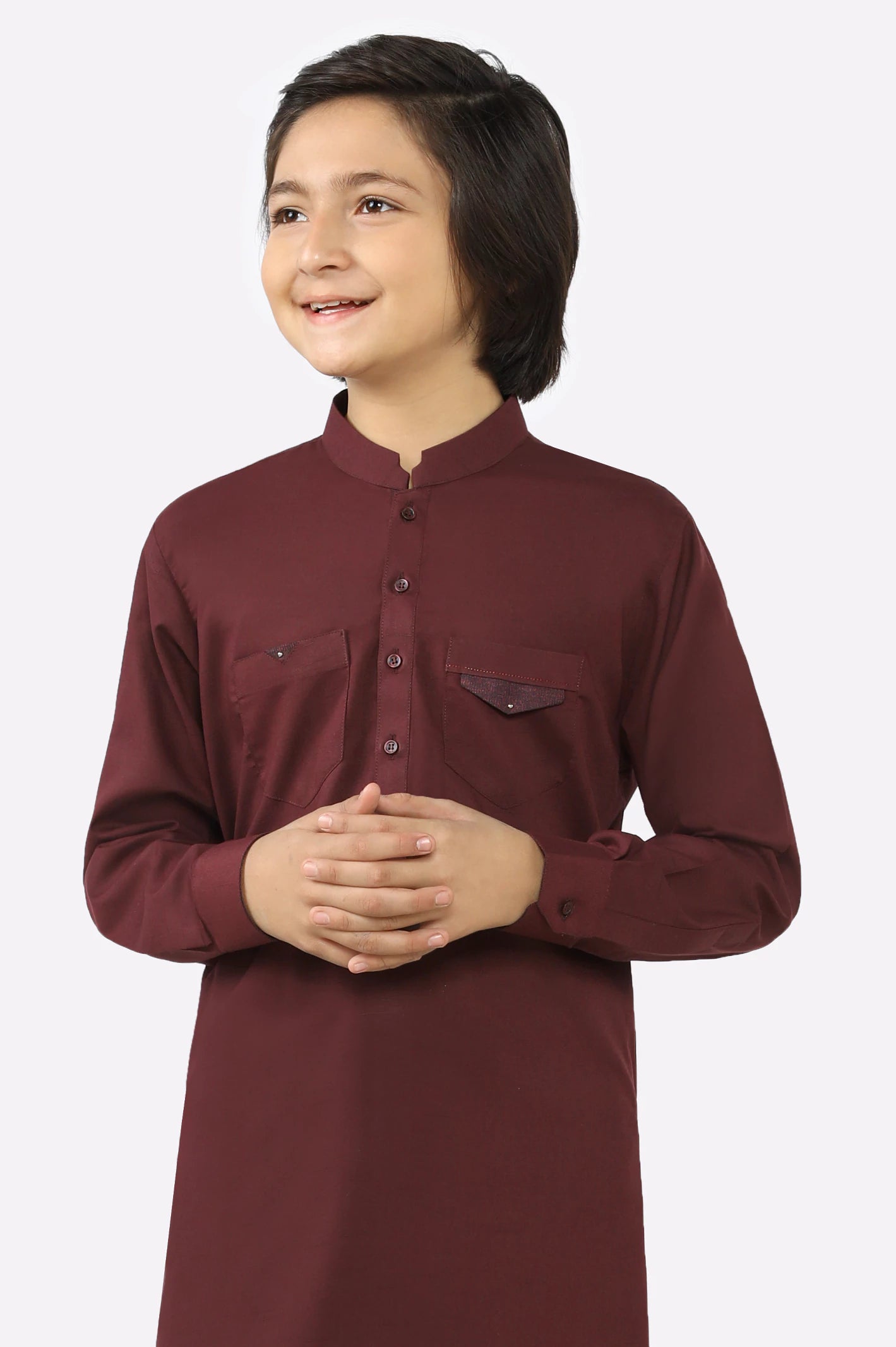 Dark Purple Boys Kameez Shalwar - Image 2
