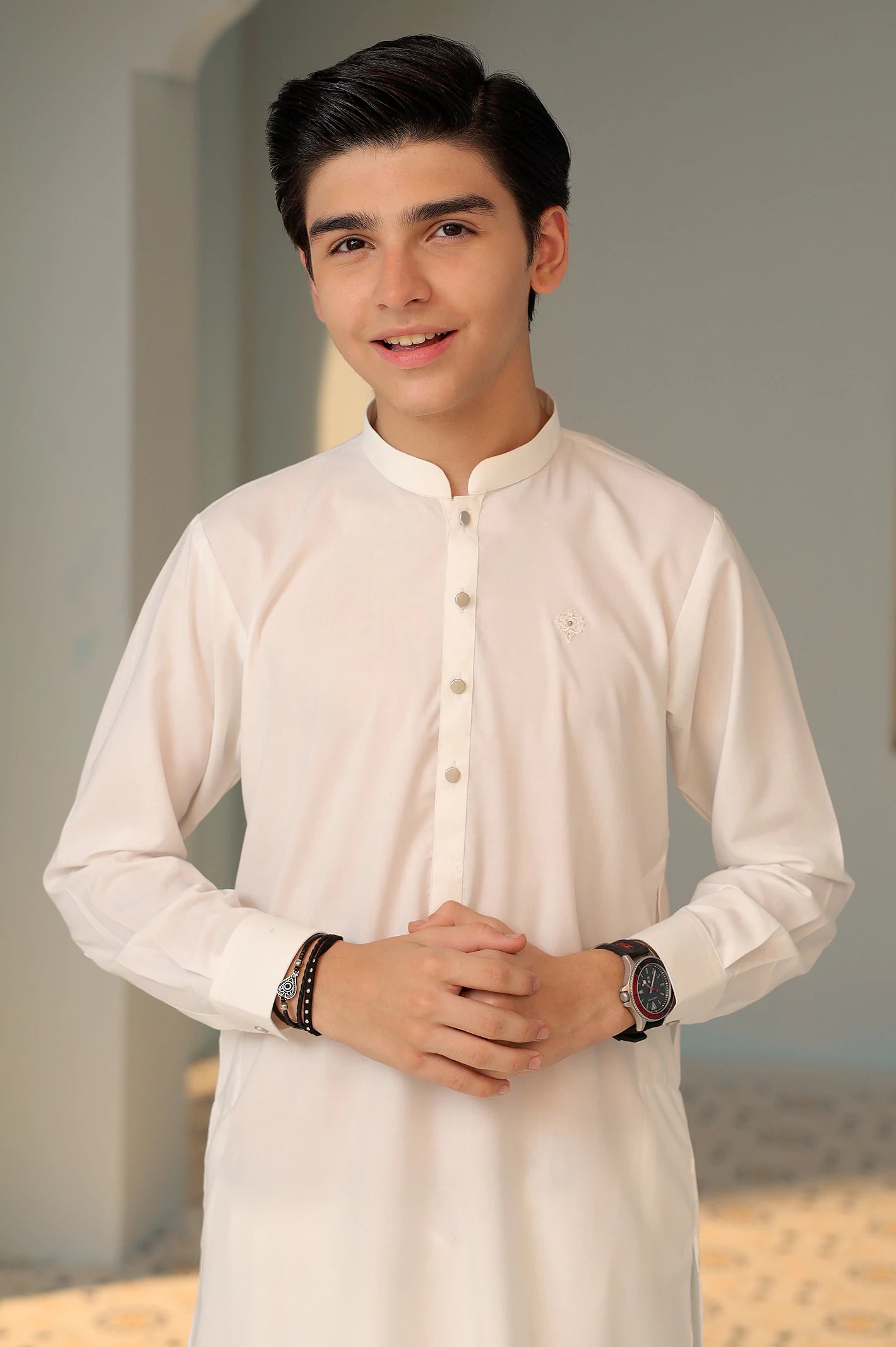 Off White Boys Kameez Shalwar - Image 3