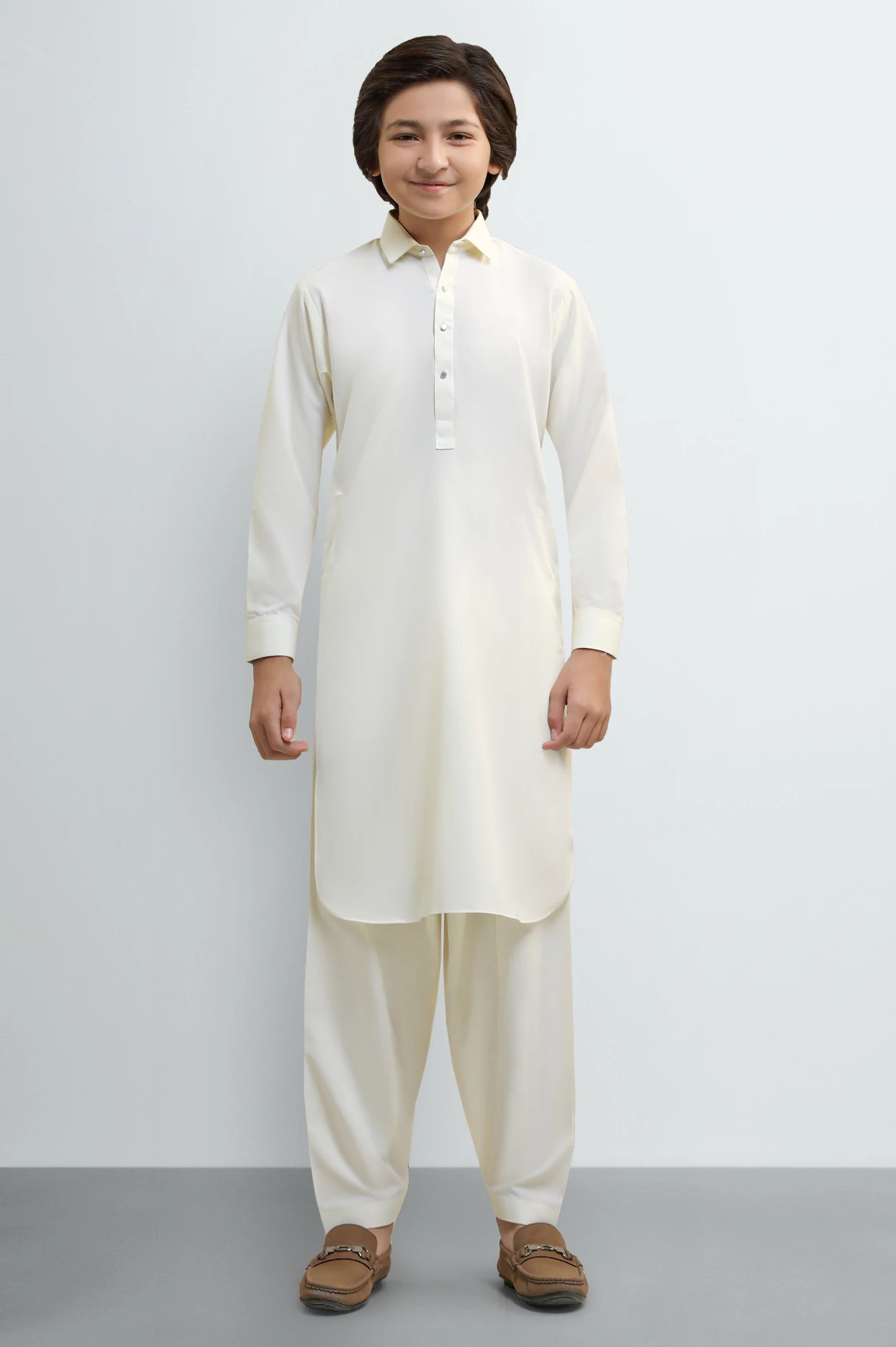 Cream Teens Kameez Shalwar