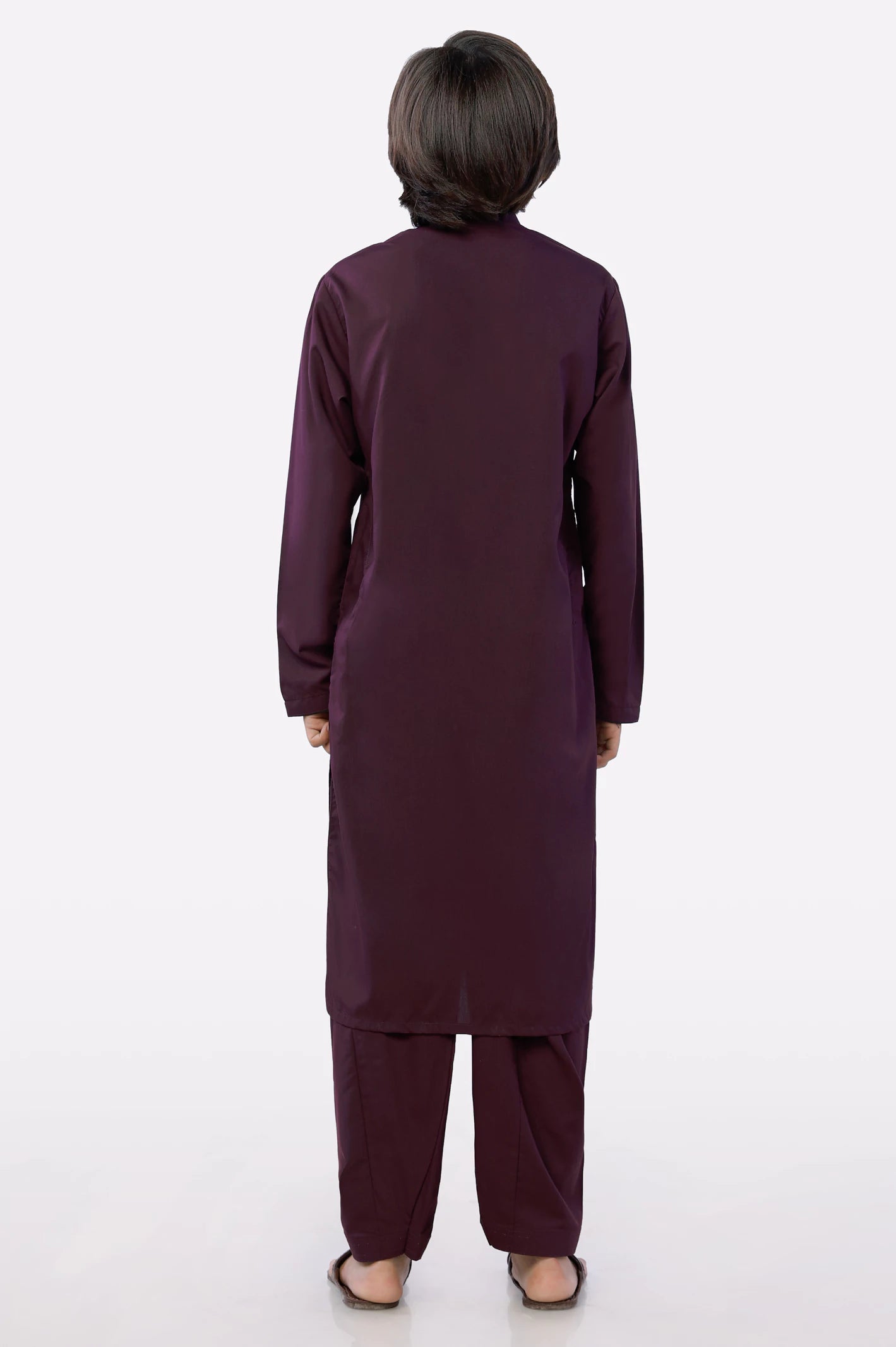 Dark Purple Boys Kurta Shalwar - Image 4
