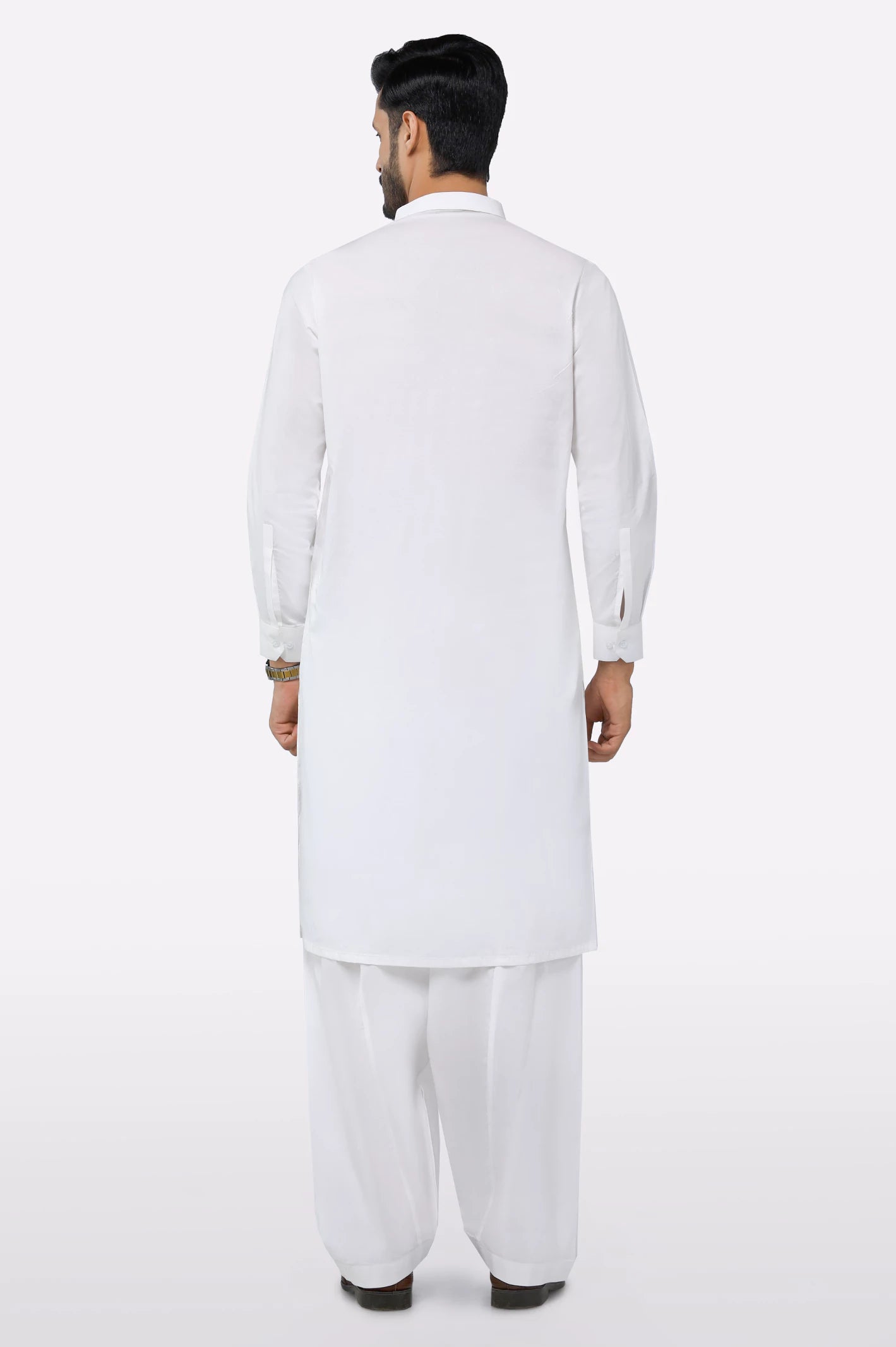 Cream Cotton Shalwar Kameez - Image 4