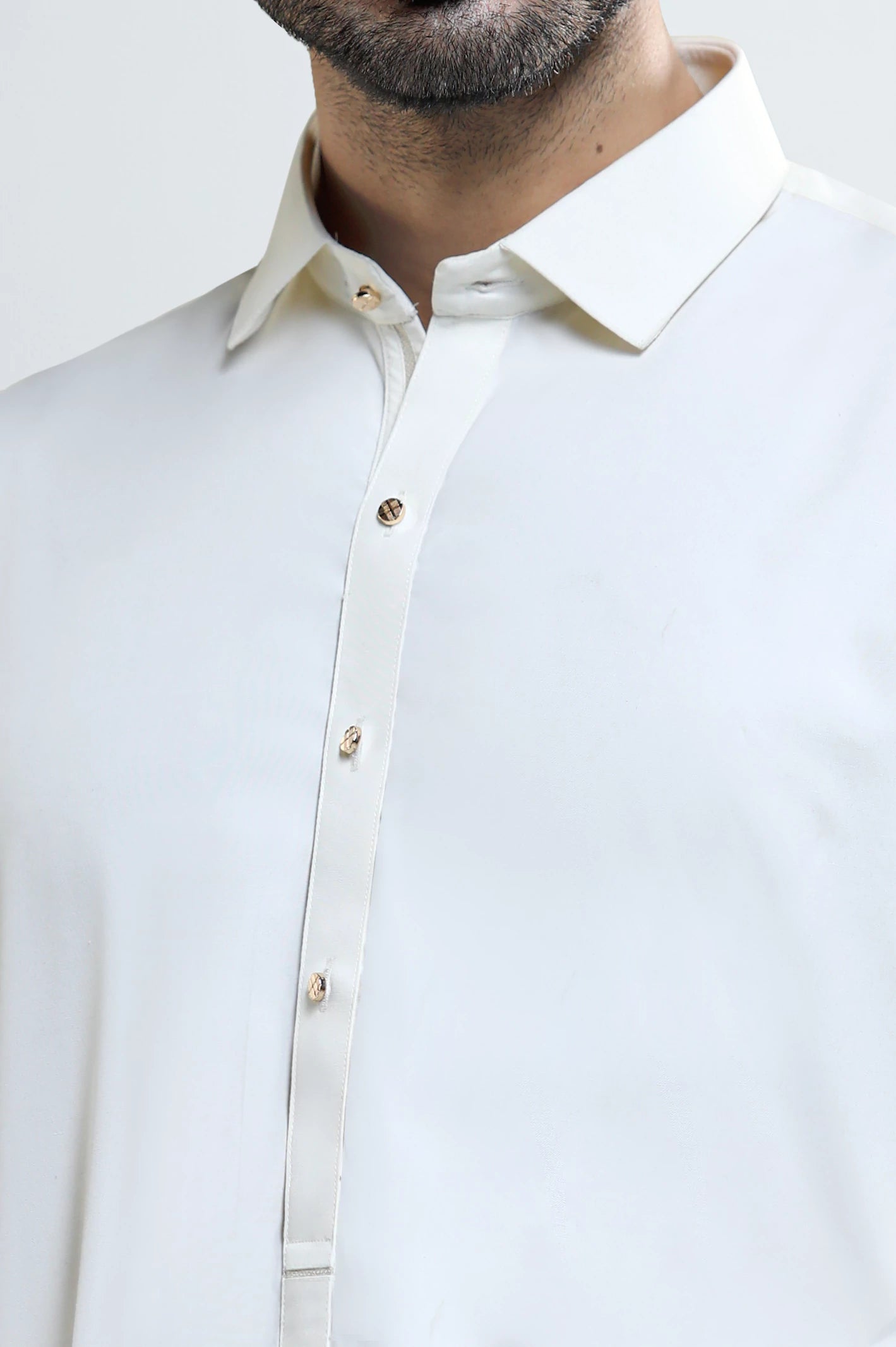 Cream Wash & Wear Shalwar Kameez - Image 3