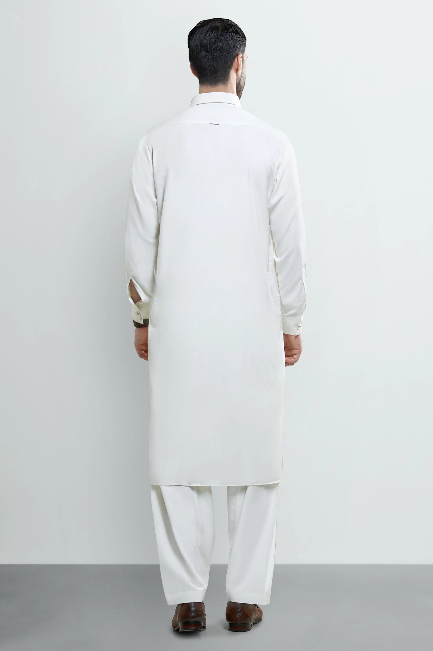Cream Wash & Wear Shalwar Kameez - Image 4