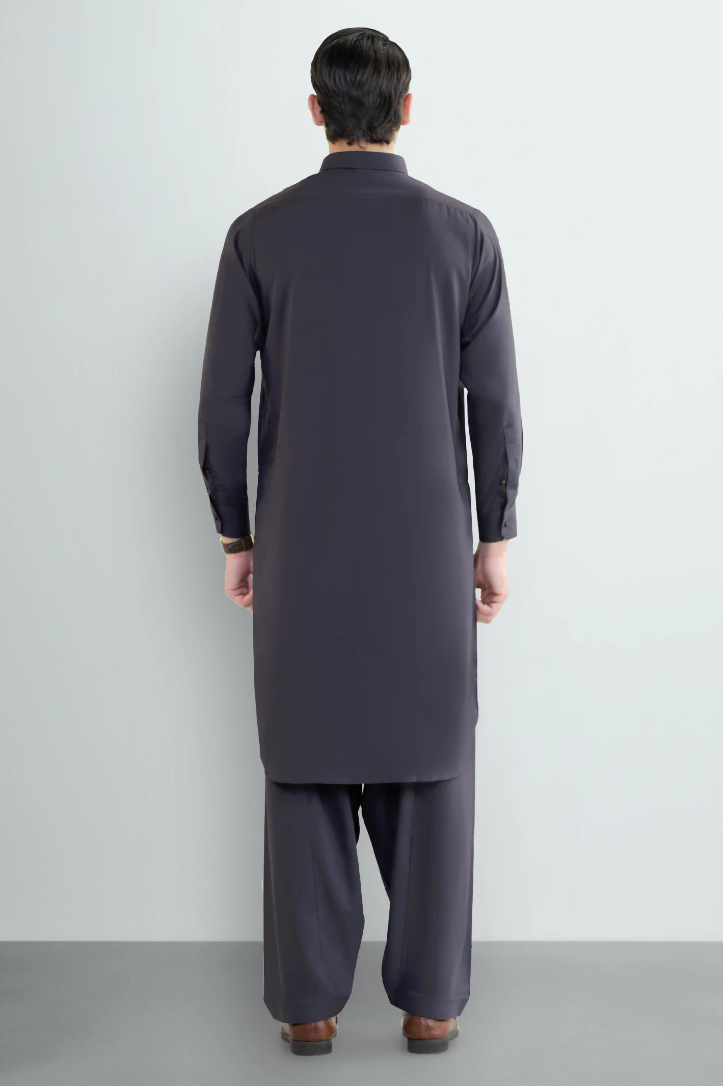 Dark Purple Wash & Wear Shalwar Kameez - Image 4