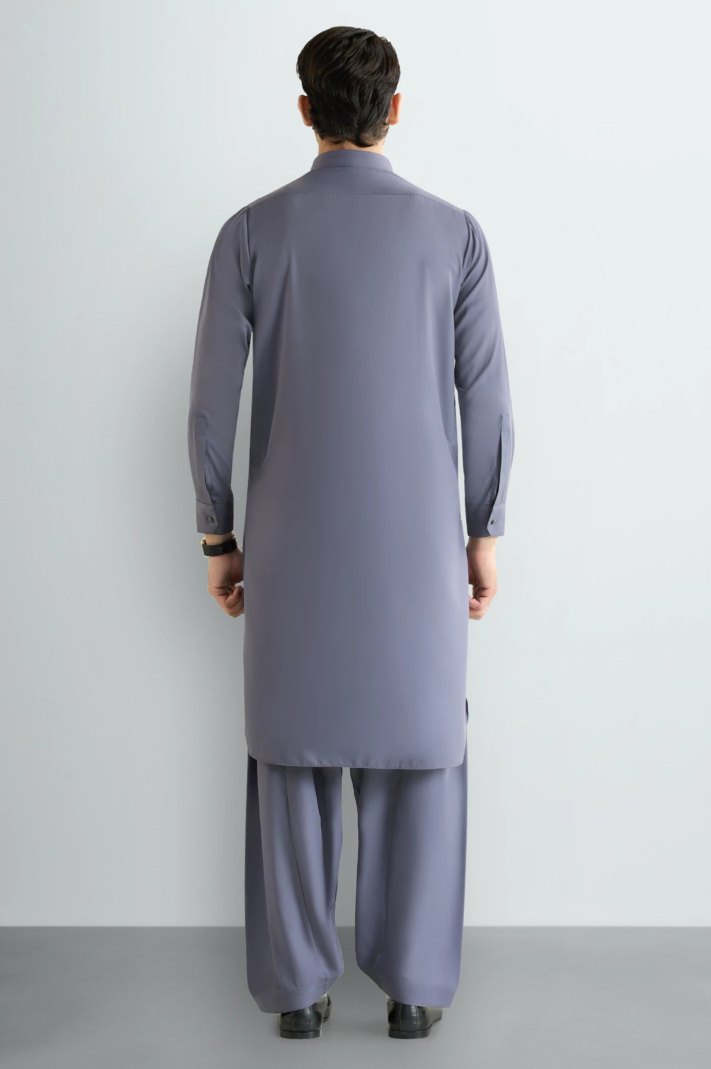 Grey Wash & Wear Shalwar Kameez - Image 4