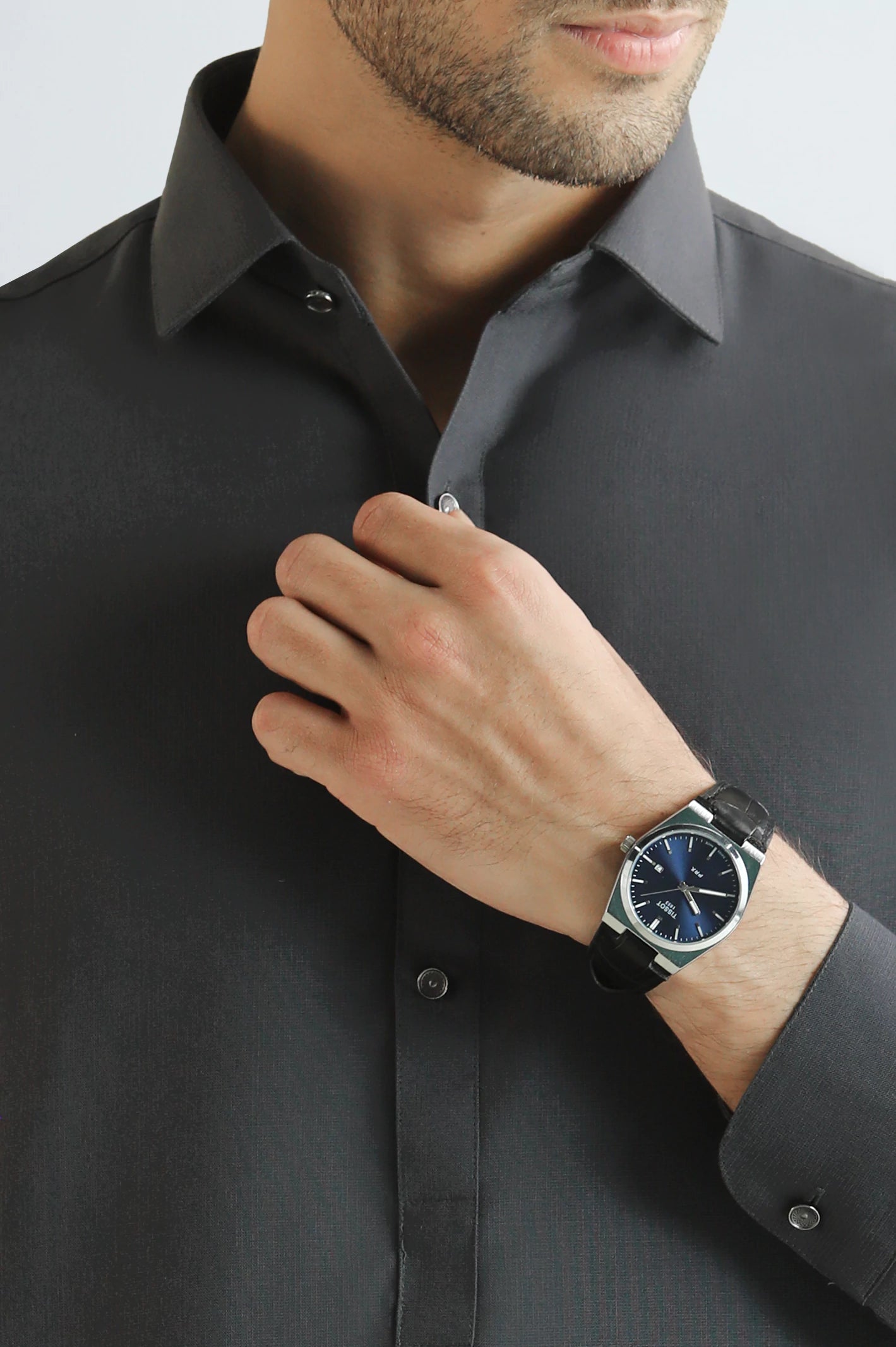 Grey Wash & Wear Shalwar Kameez - Image 3