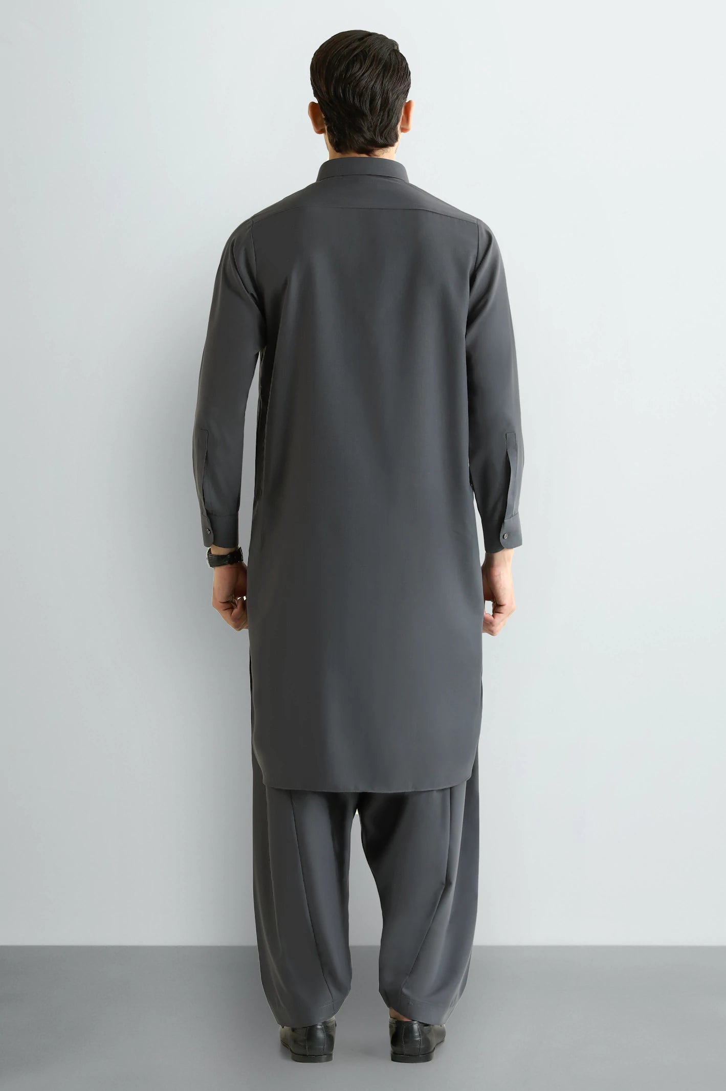 Grey Wash & Wear Shalwar Kameez - Image 4
