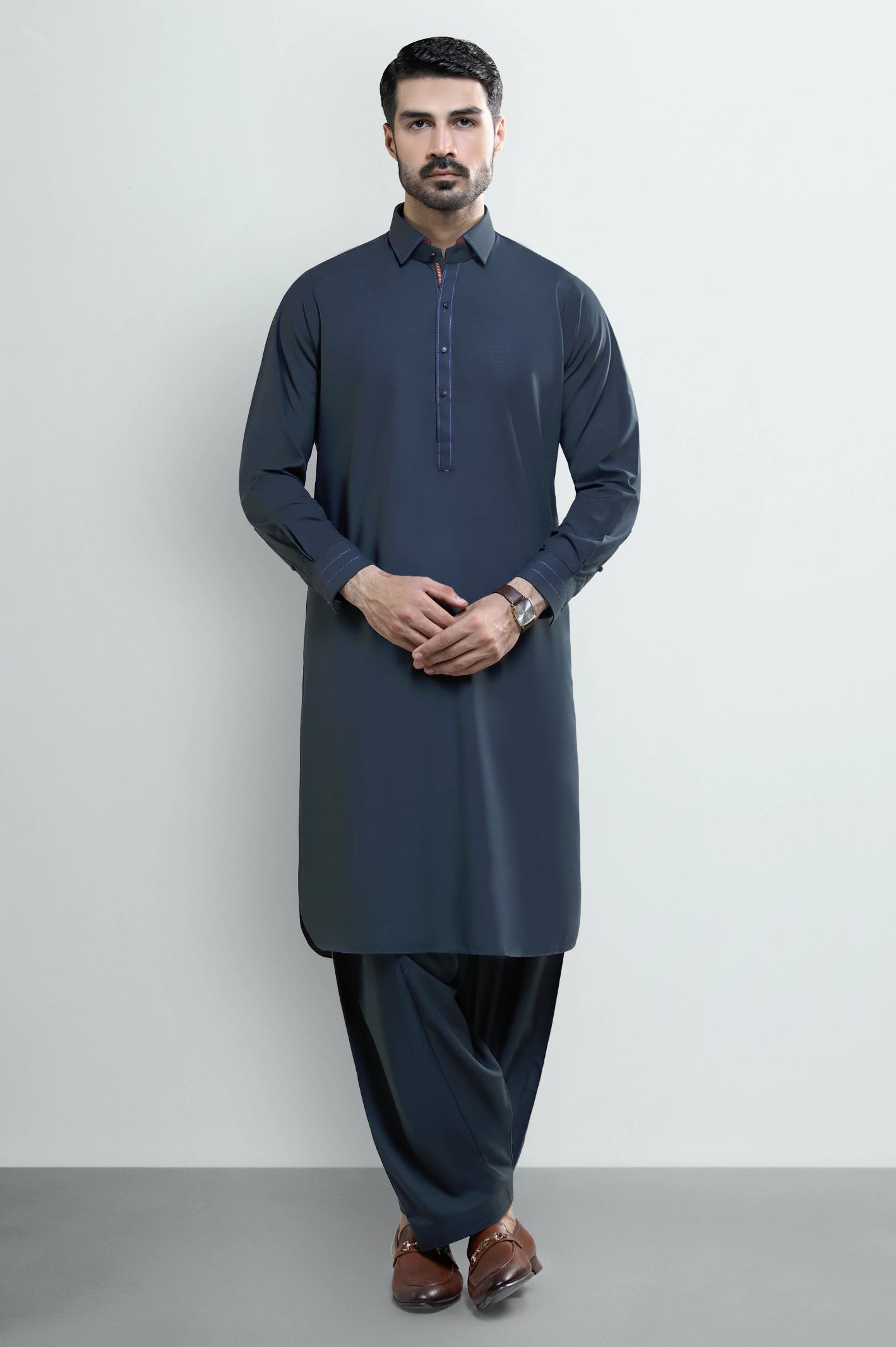 Bottle Green Wash & Wear Shalwar Kameez - Image 2