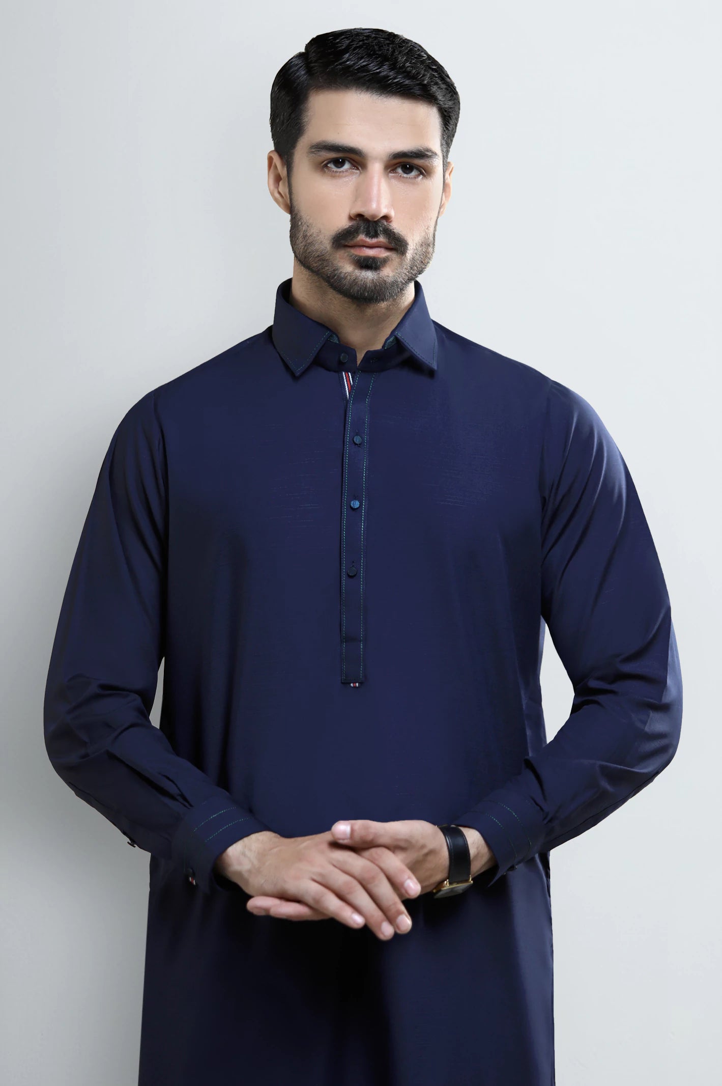 Navy Blue Wash & Wear Shalwar Kameez