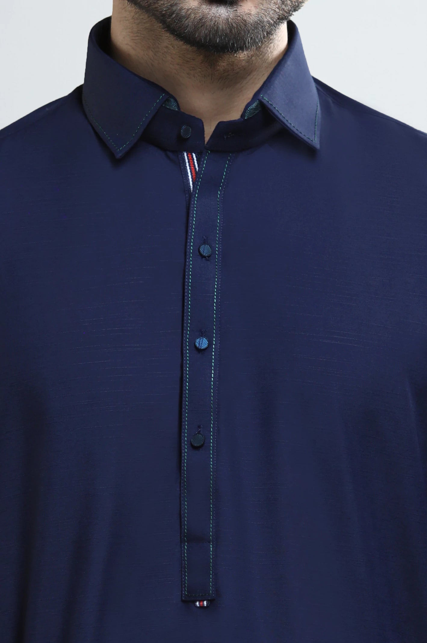 Navy Blue Wash & Wear Shalwar Kameez - Image 3