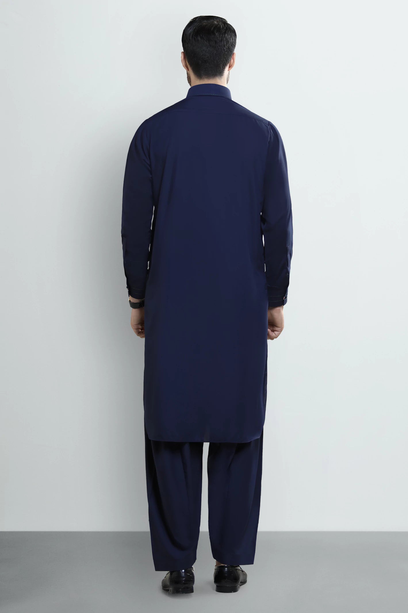 Navy Blue Wash & Wear Shalwar Kameez - Image 4