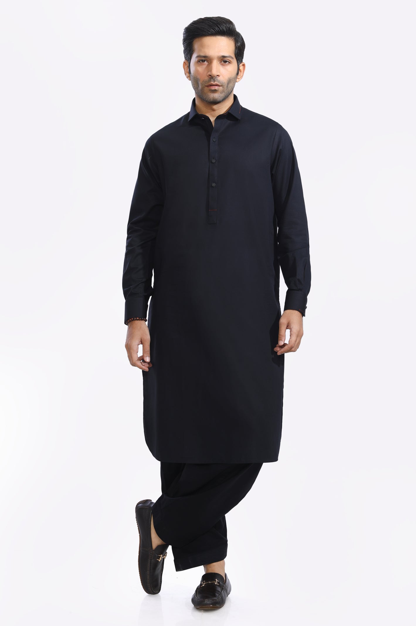 Black Cotton Shalwar Kameez - Image 2